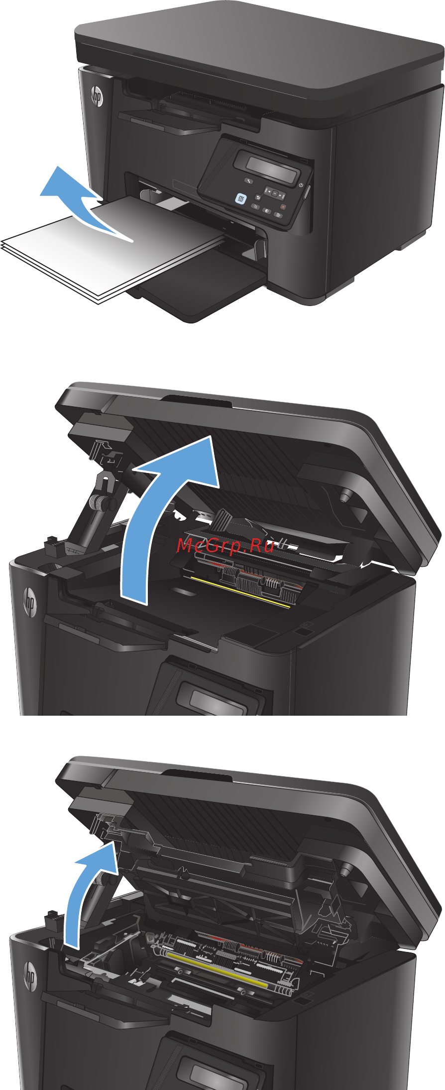 HP laserjet pro mfp m125ra [94/138] Устранение замятий в подающем лотке