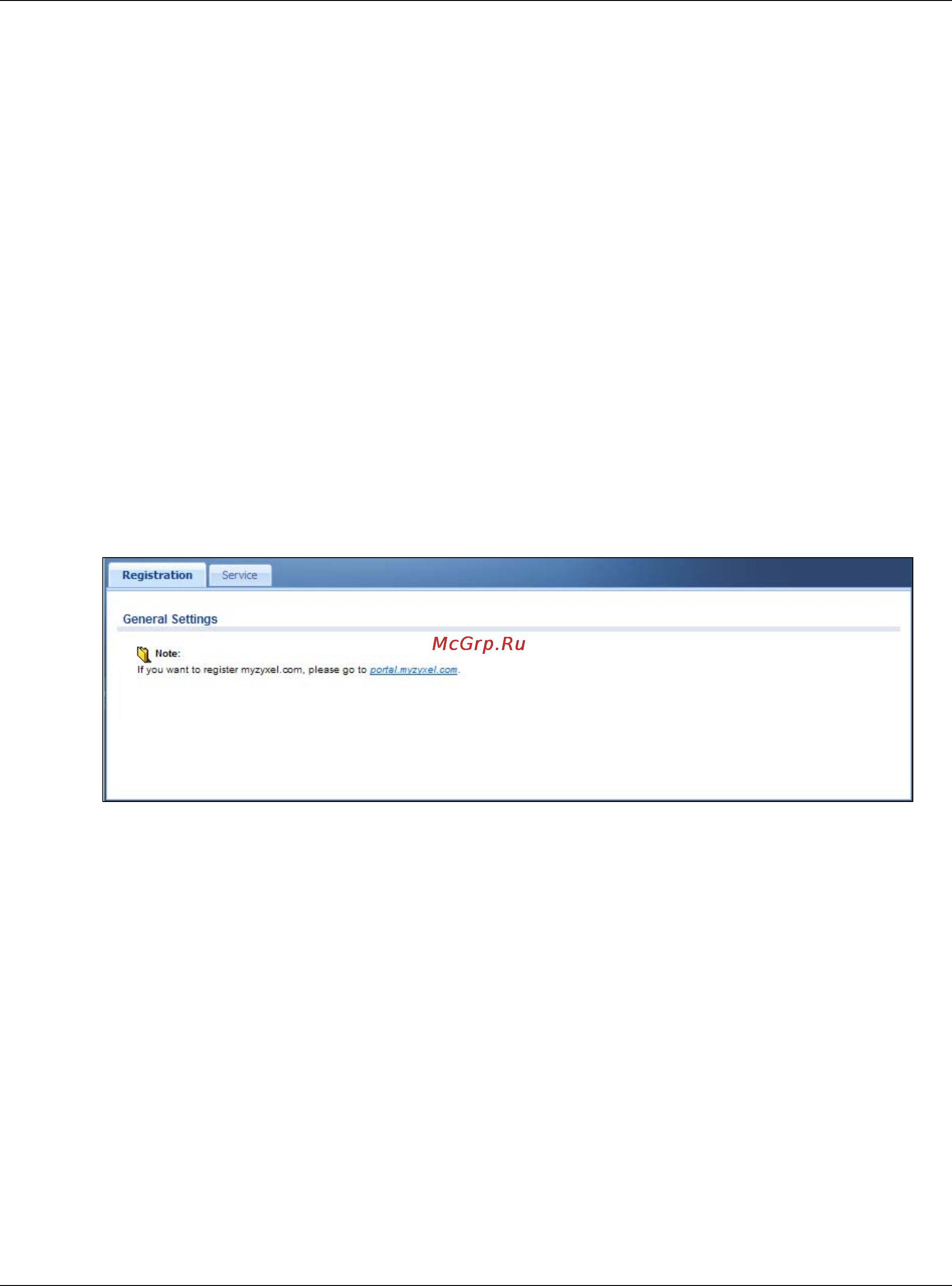 Zyxel UAG4100 [132/617] Registration screen