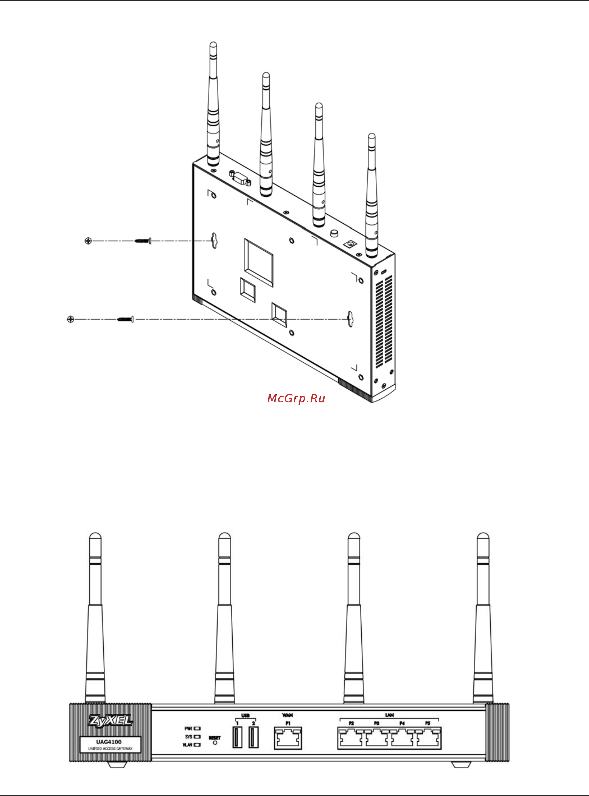 Zyxel UAG4100 [38/617] Front panel