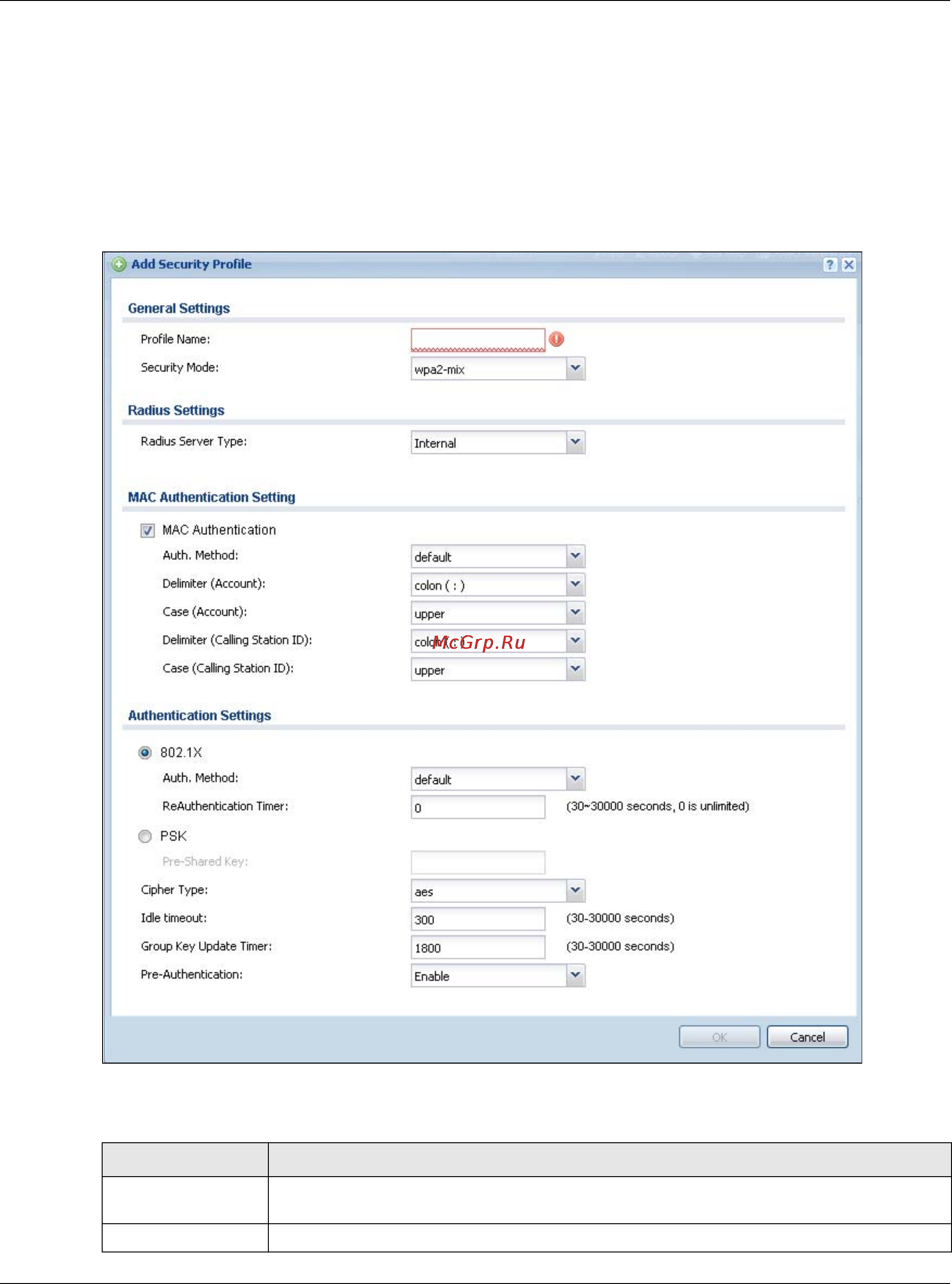 Zyxel UAG4100 [425/617] Add edit security profile