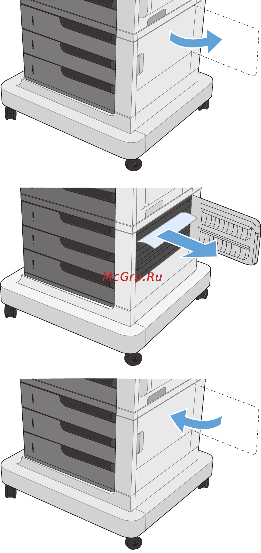 HP color laserjet enterprise 700 m750n [132/144] Устранение замятий за правой нижней дверцей