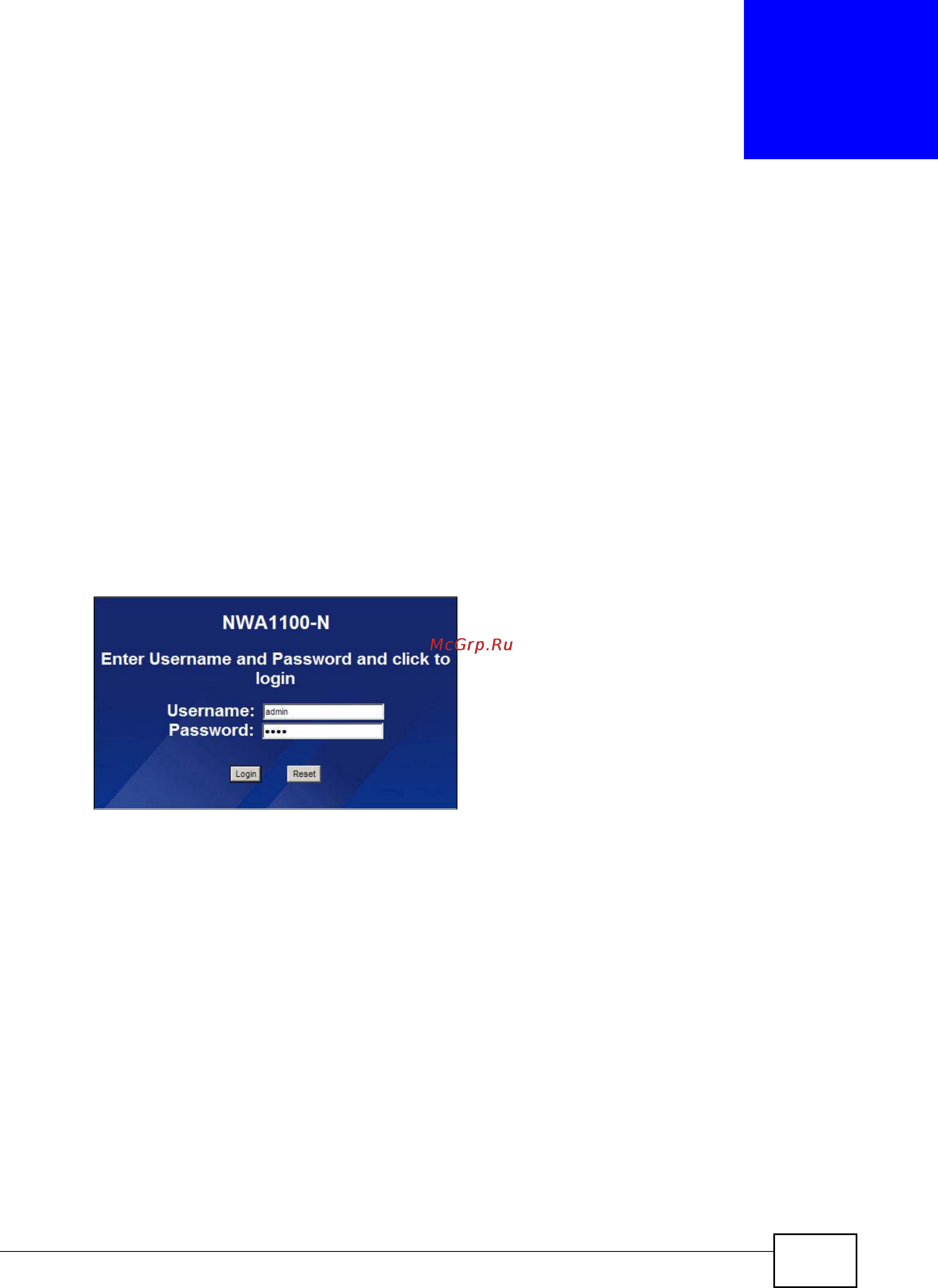 Zyxel NWA1100-N [20/240] Accessing the web configurator