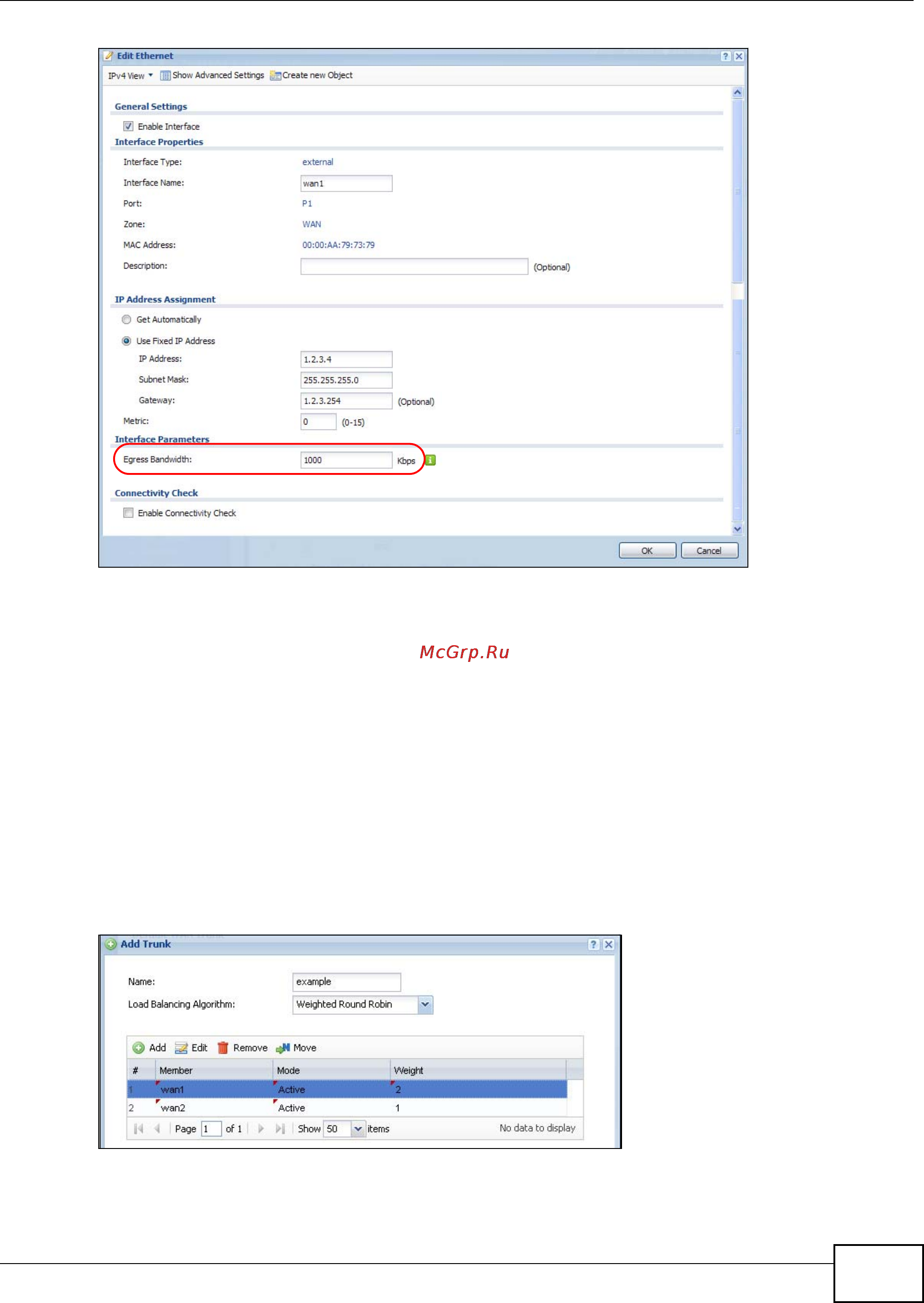 Zyxel ZyWALL USG 50 [103/150] Configure the wan trunk