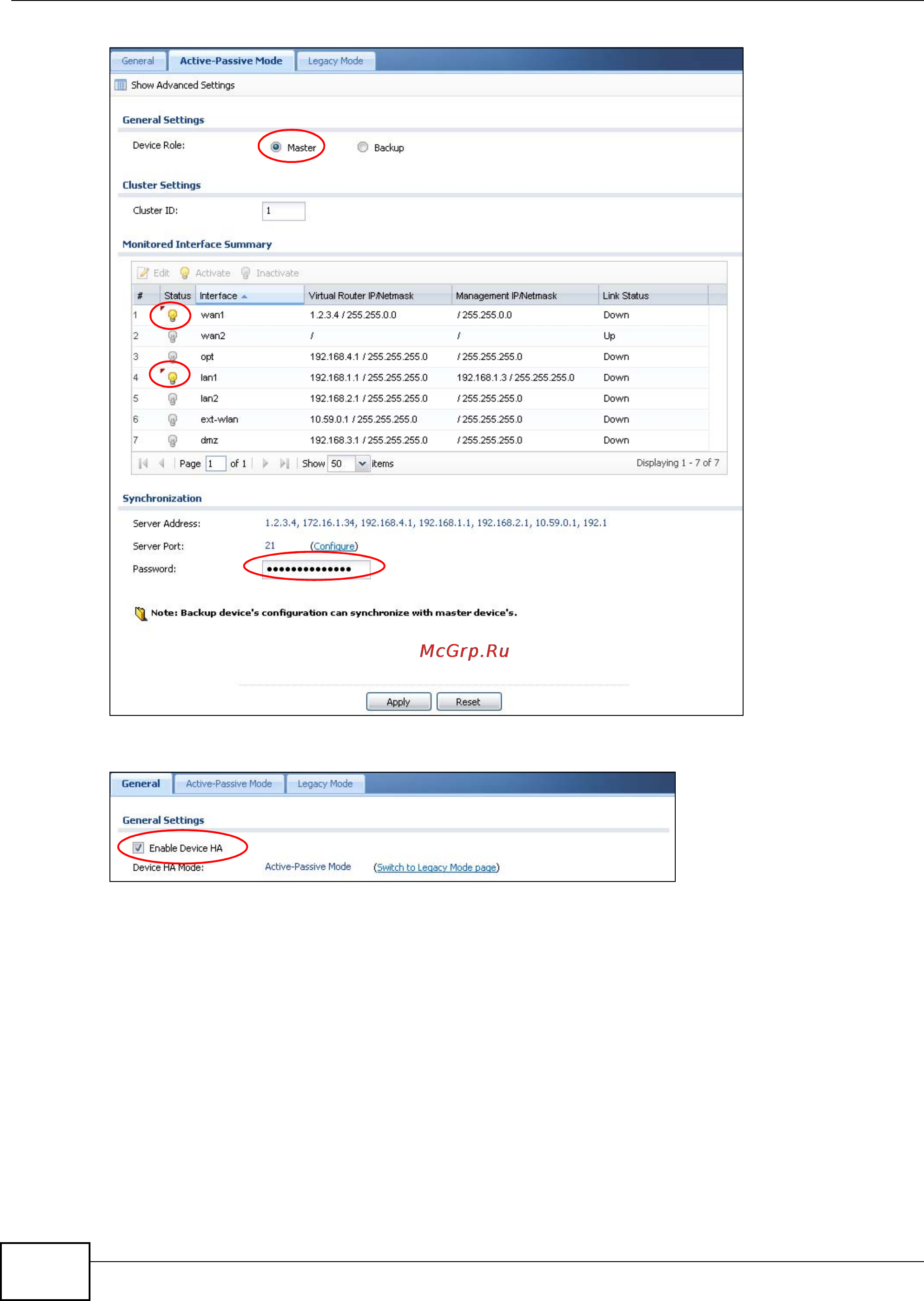 Zyxel ZyWALL USG 2000 [108/150] Configure the backup zywall