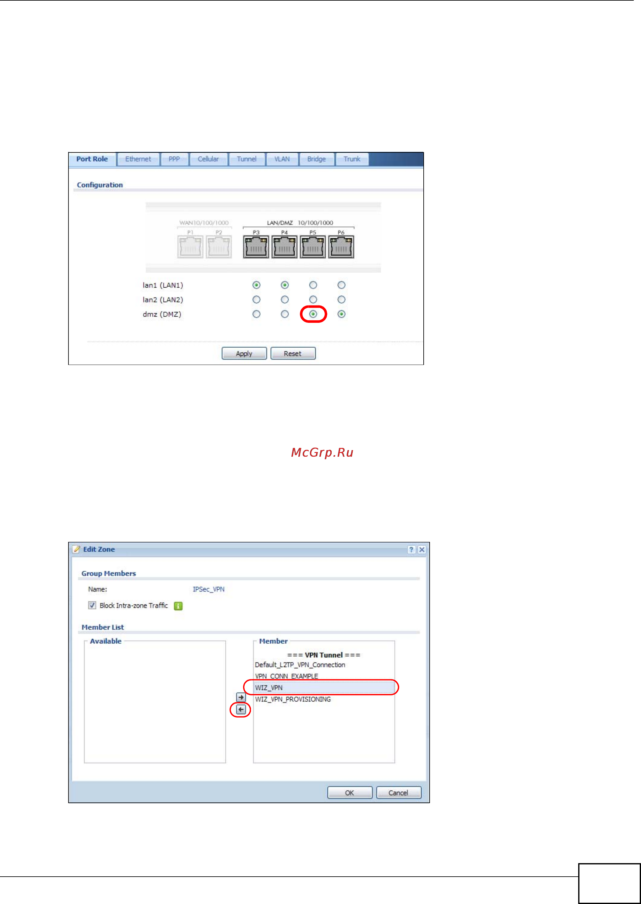 Zyxel ZyWALL USG 50 [31/150] Configure port roles