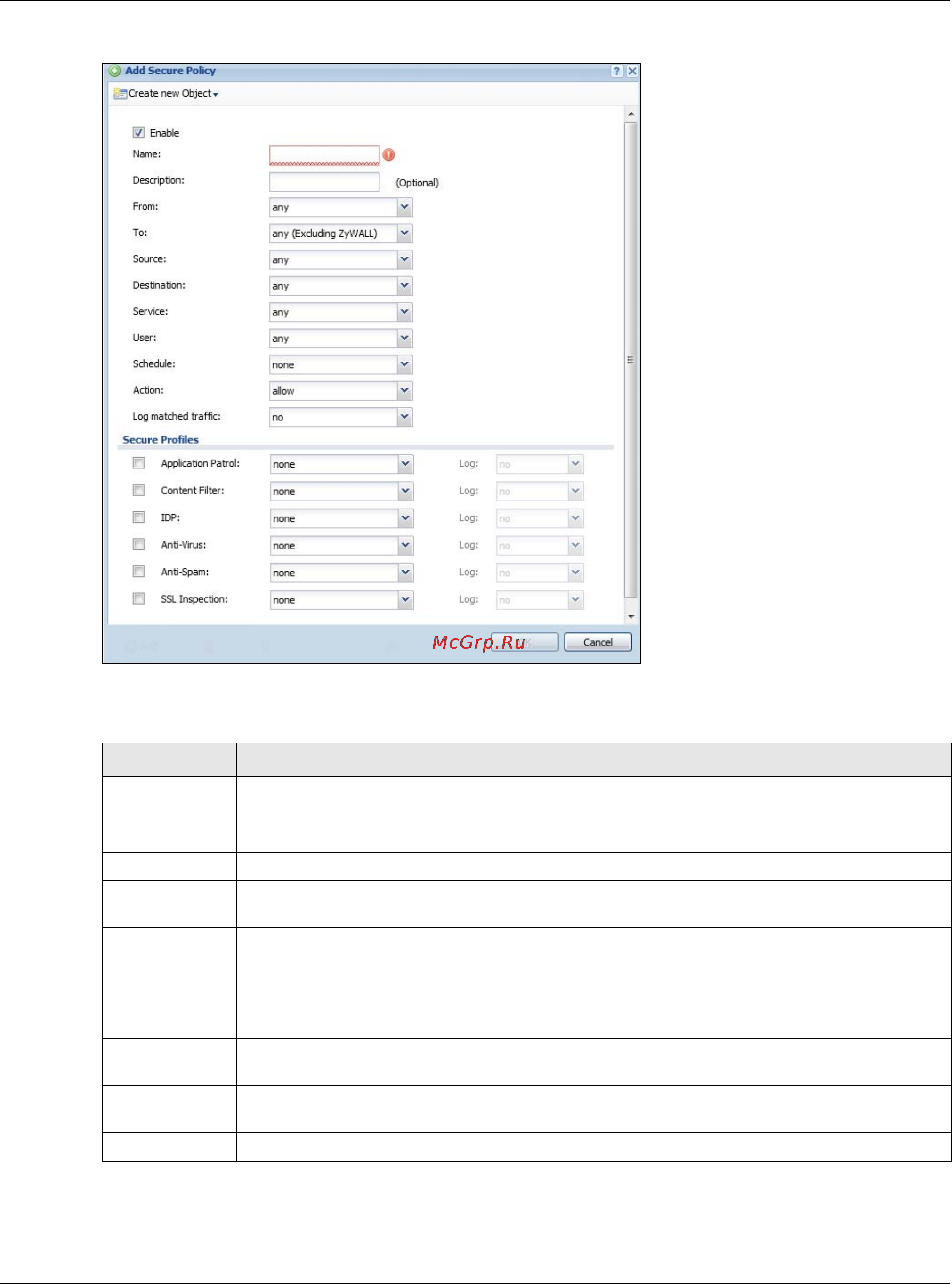 Zyxel ZyWALL 1100 [371/829] Chapter 21 security policy