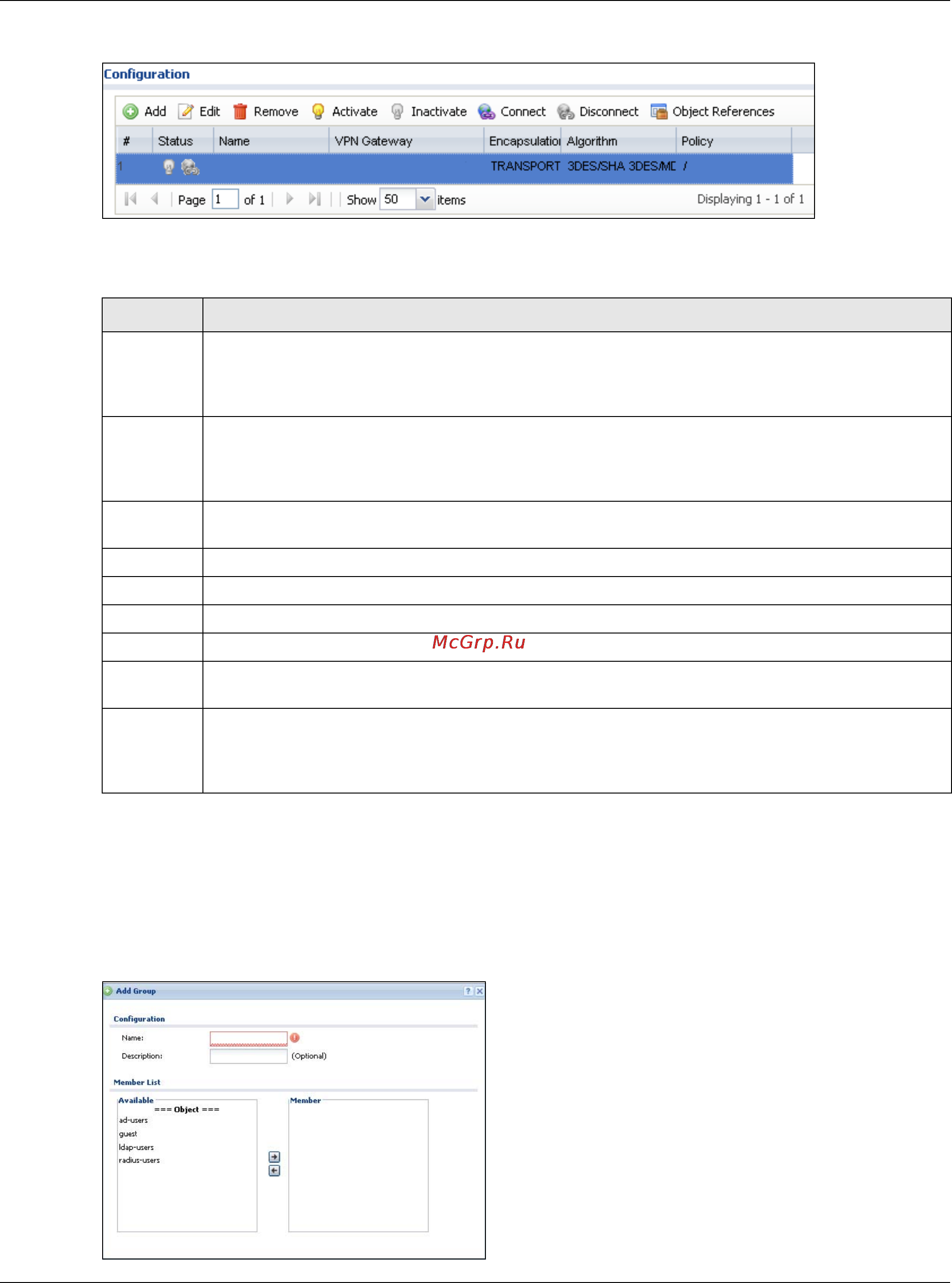 Zyxel ZyWALL 110 [40/829] Working with lists