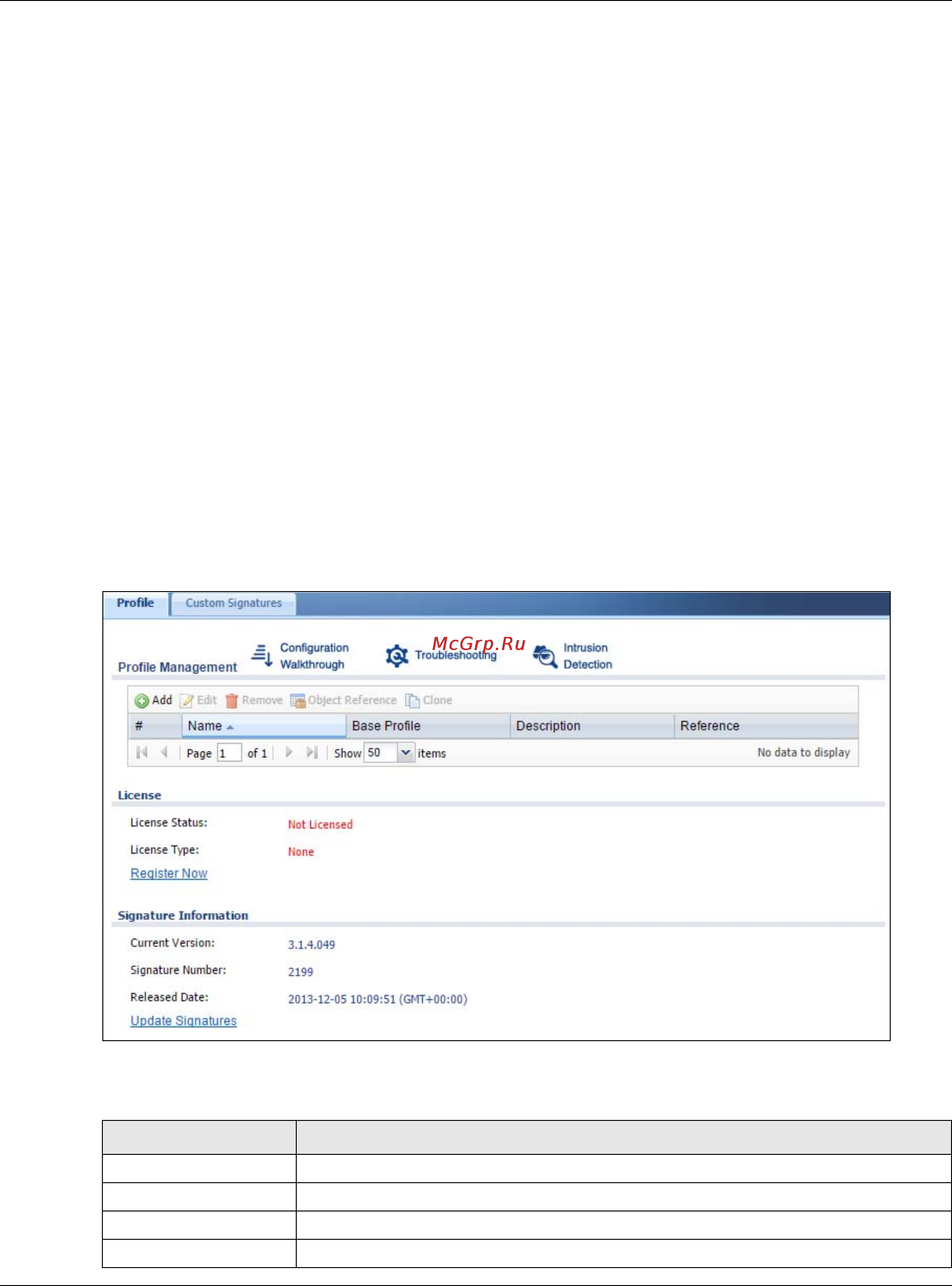 Zyxel ZyWALL 110 [494/829] The idp profile screen