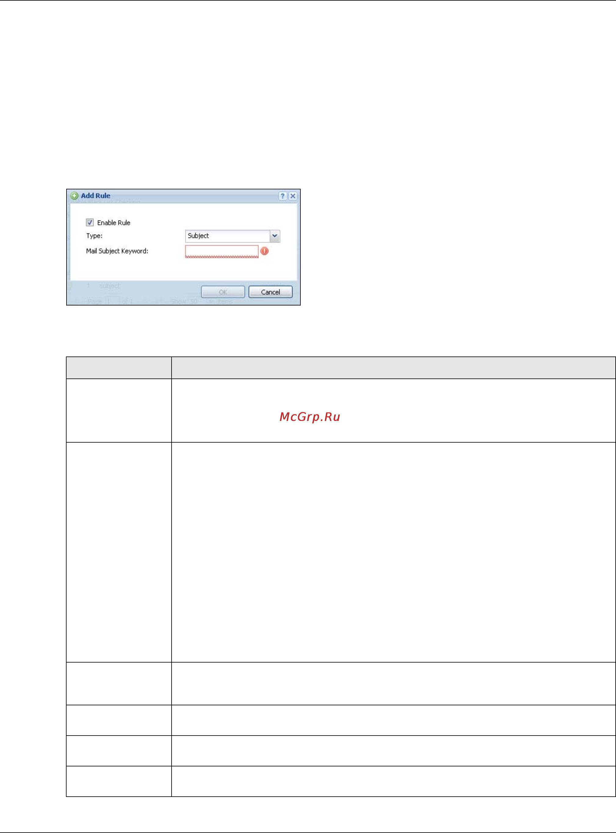 Zyxel ZyWALL 110 [539/829] The anti spam black or white list add edit screen