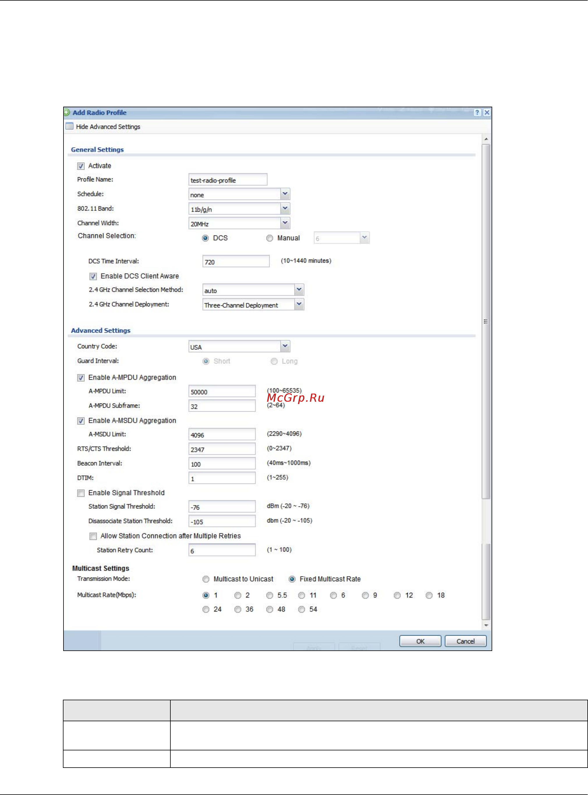 Zyxel ZyWALL 310 [589/829] Add edit radio profile