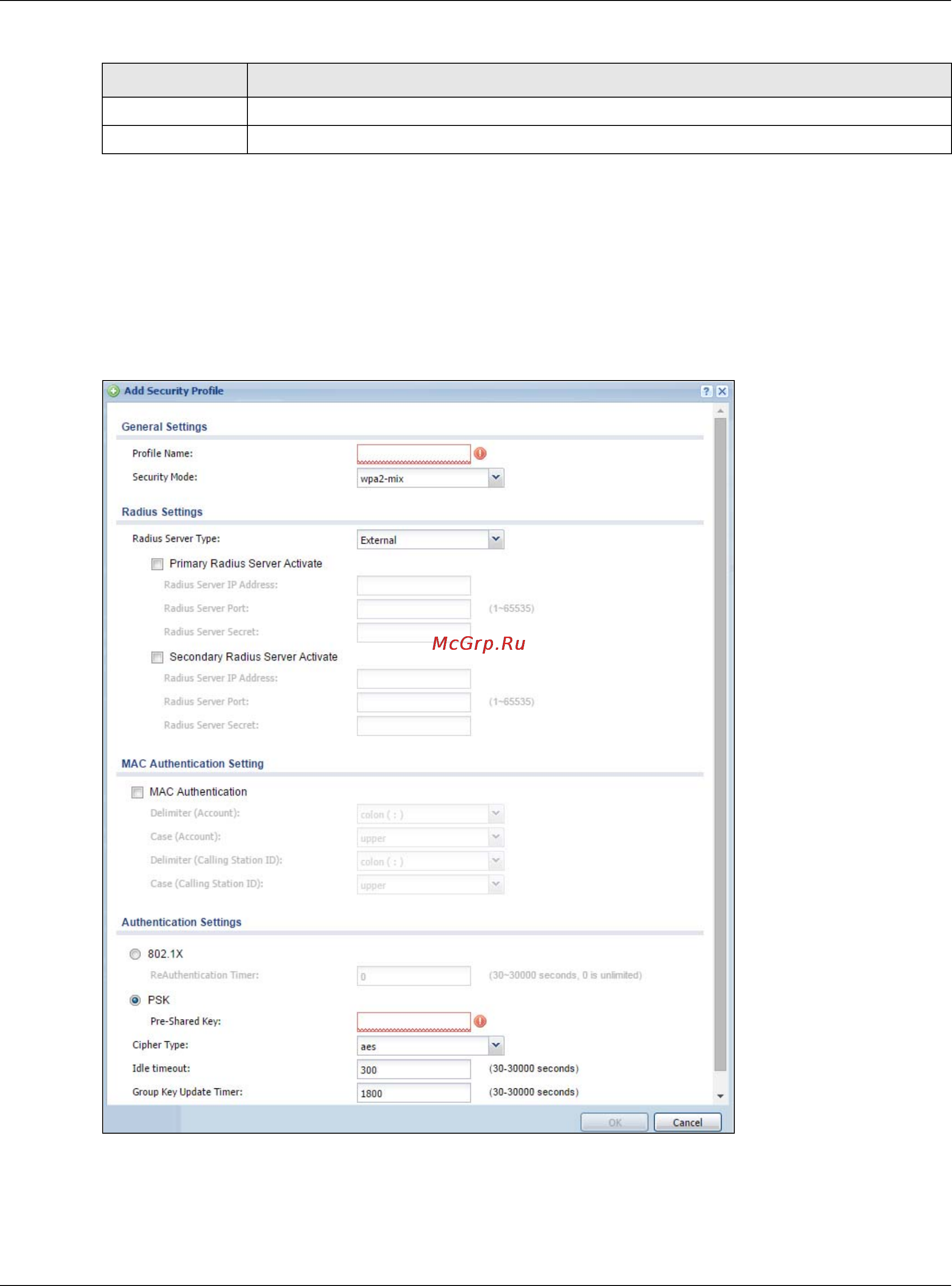 Zyxel ZyWALL 110 [597/829] Add edit security profile