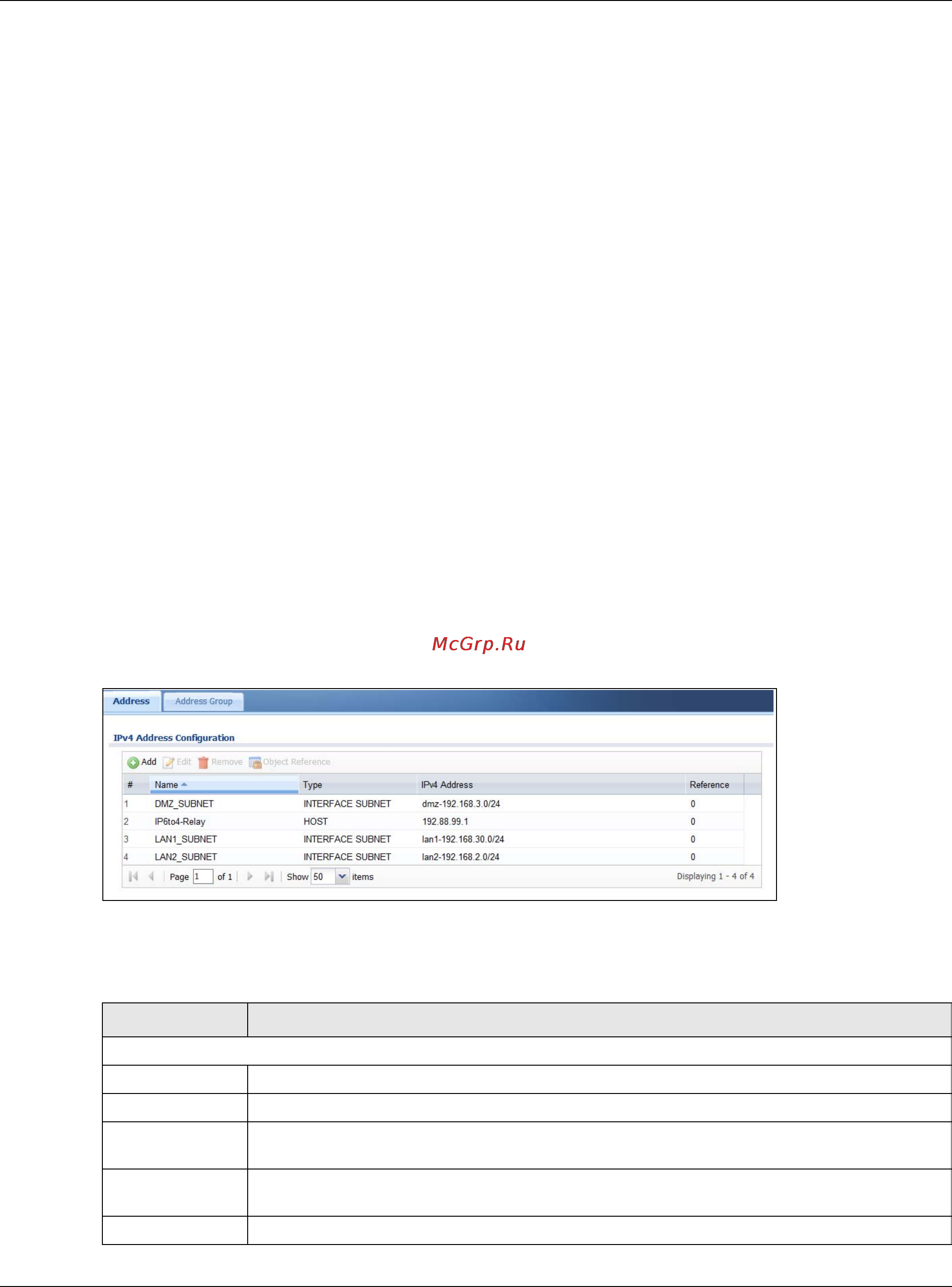 Zyxel ZyWALL 110 [613/829] Address summary screen