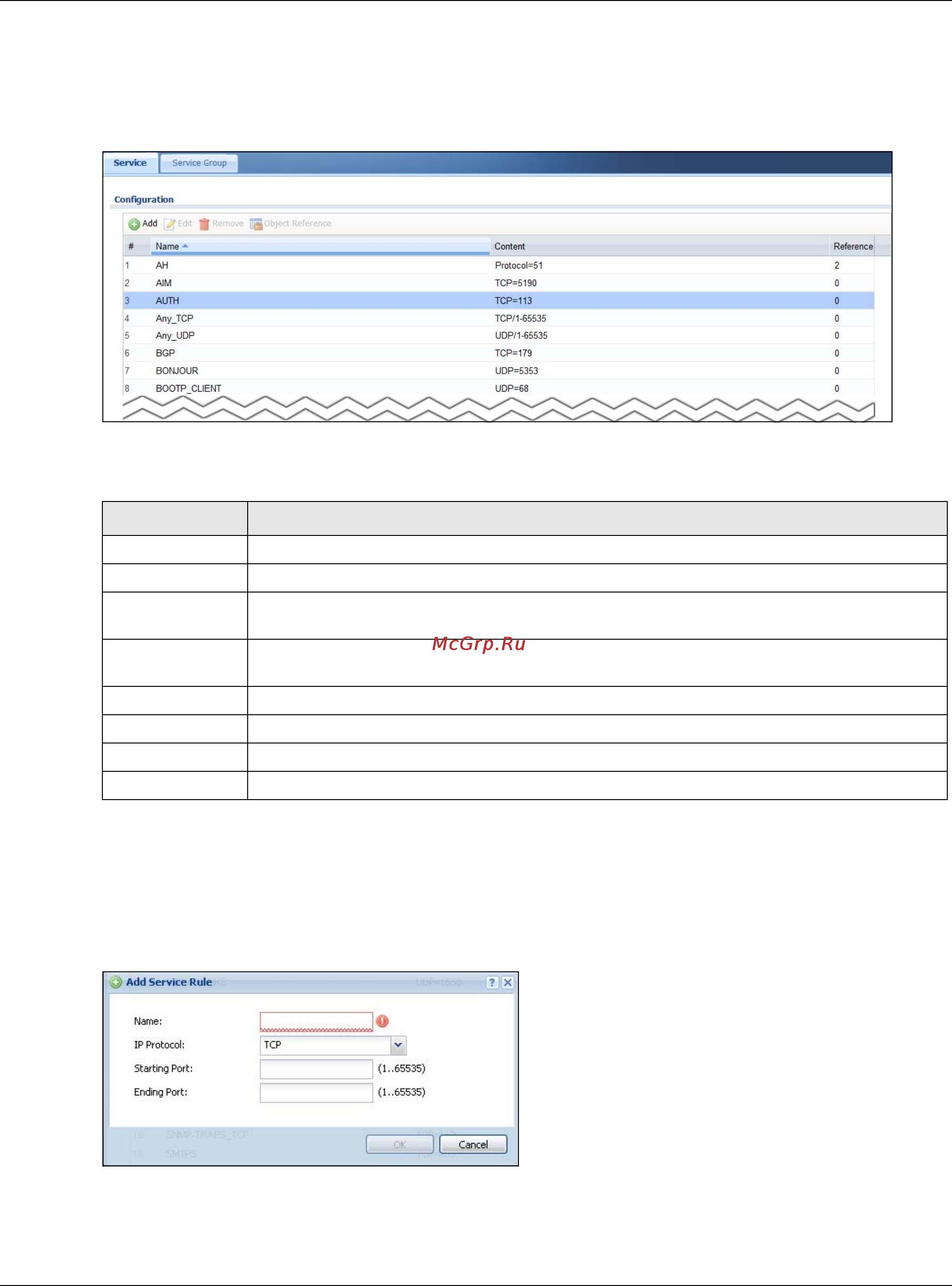 Zyxel USG 1900 [620/829] The service add edit screen
