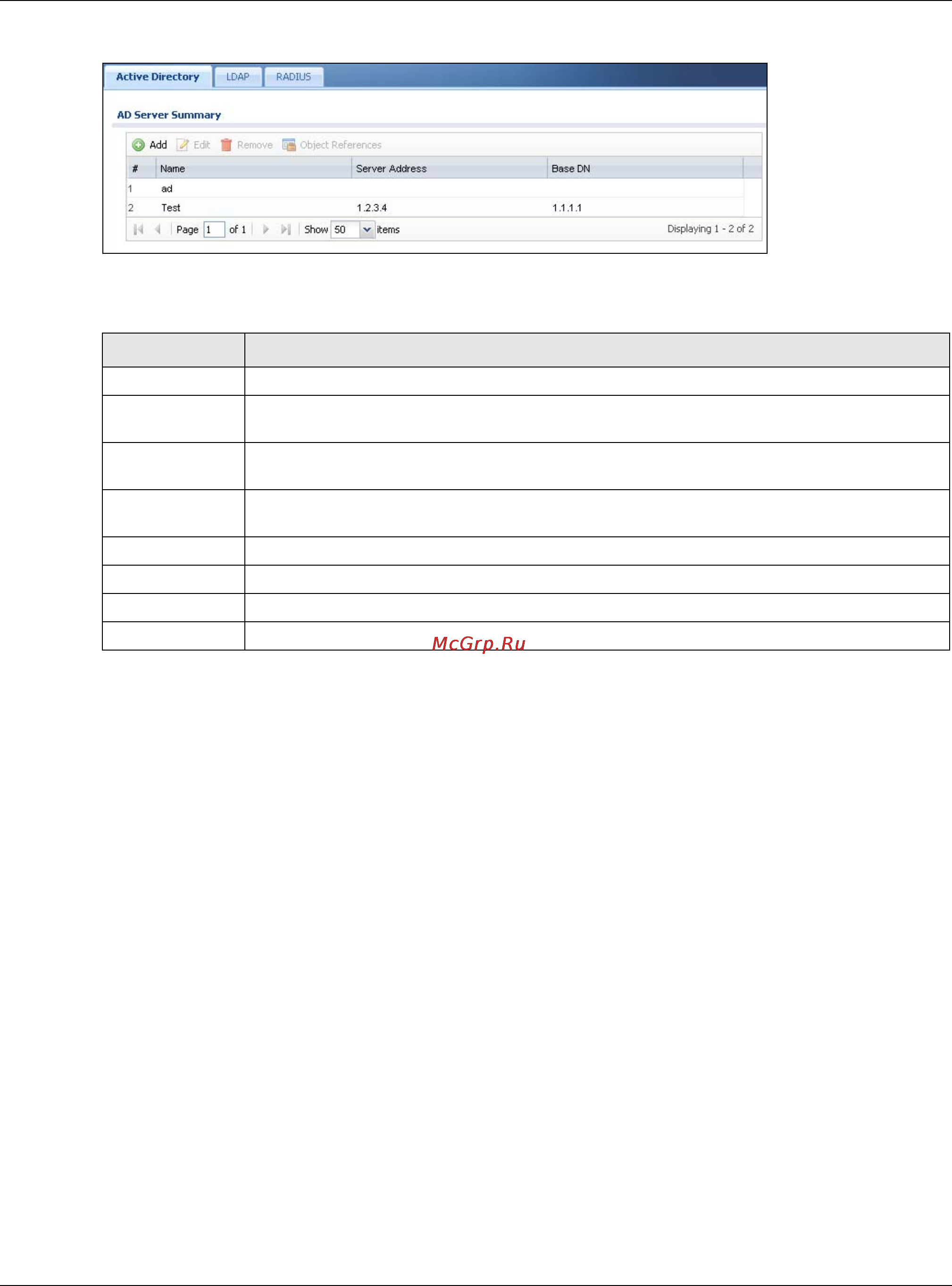 Zyxel ZyWALL 310 [632/829] Adding an active directory or ldap server