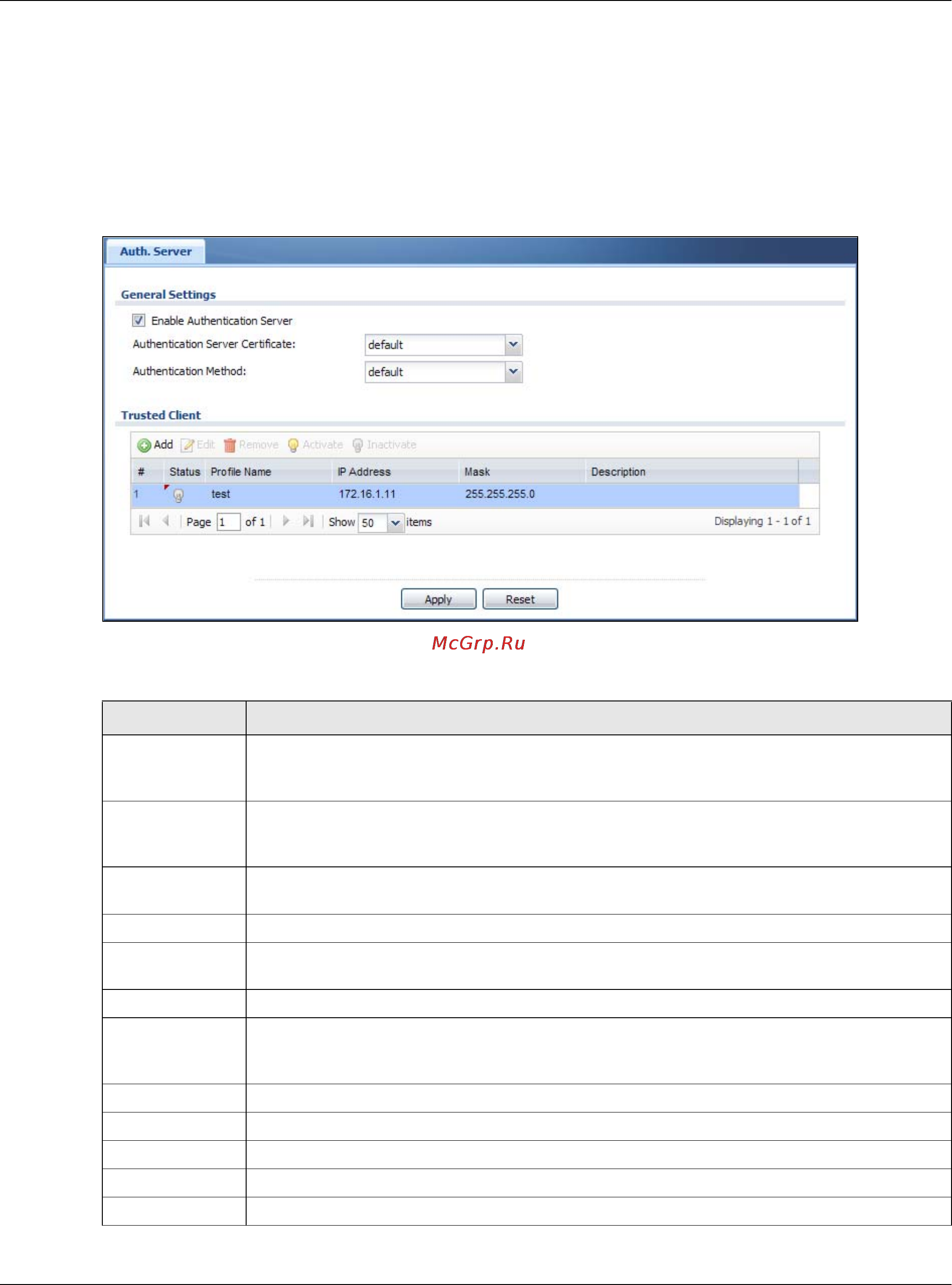 Zyxel USG 60 [712/829] Authentication server