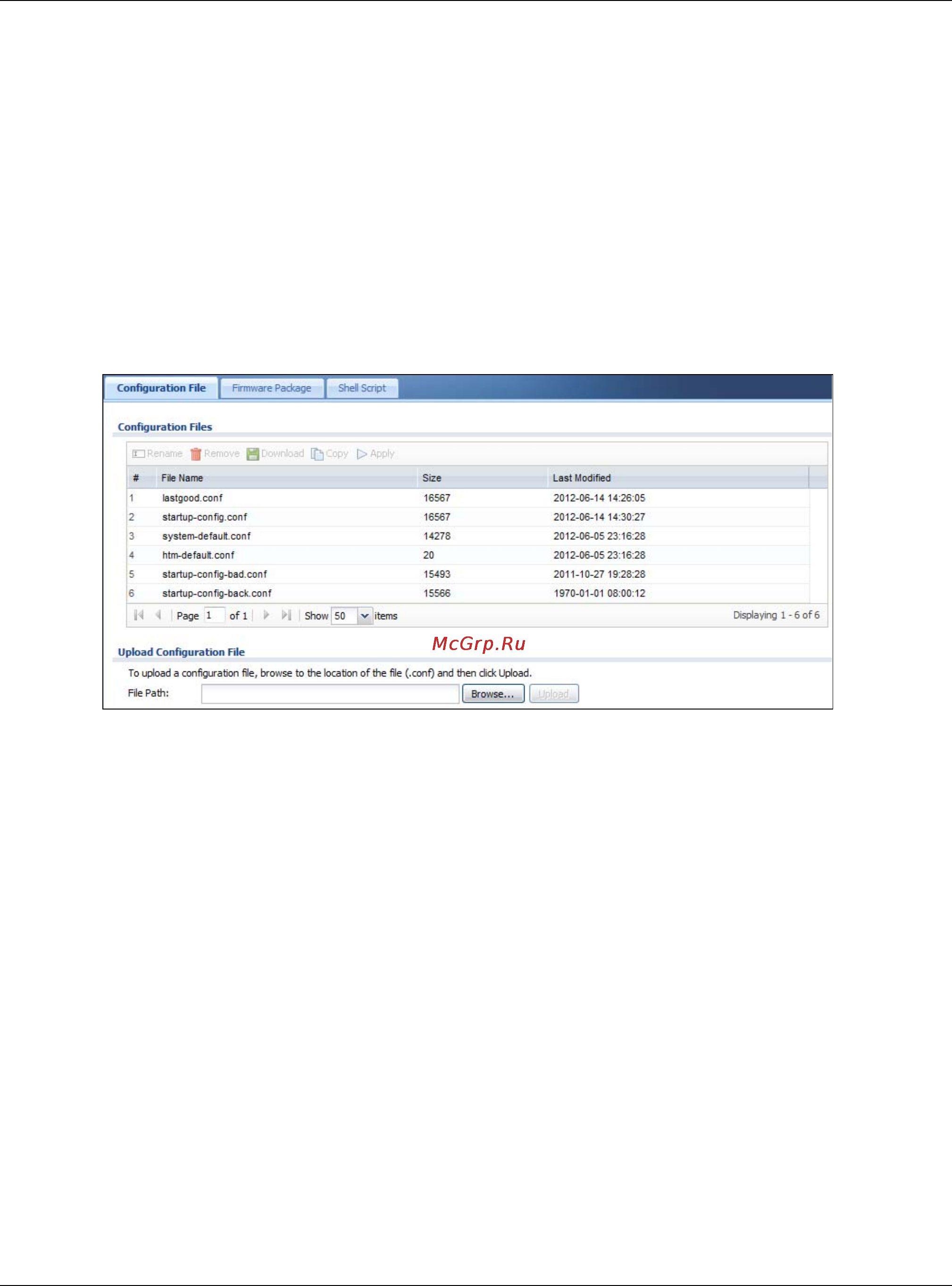 Zyxel USG 60 [742/829] Configuration file flow at restart
