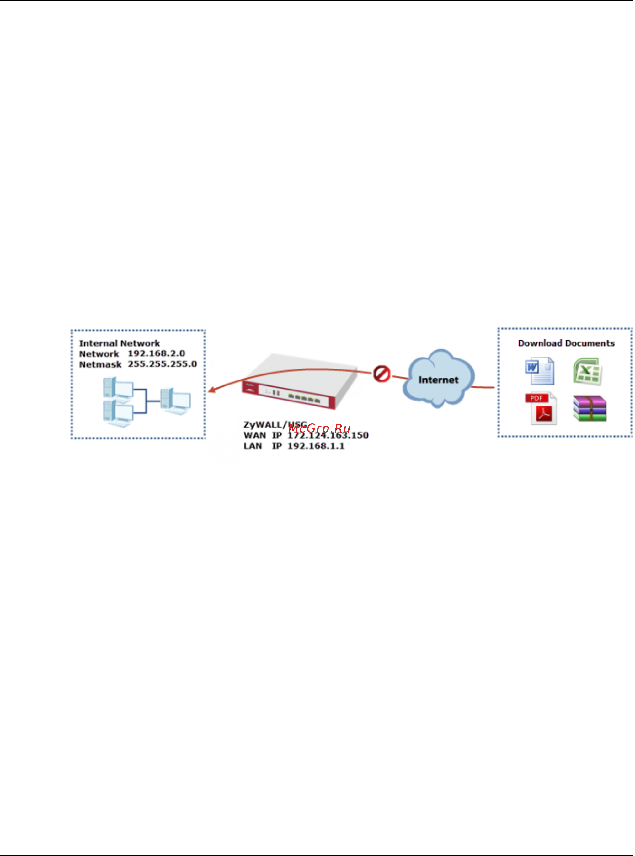 Zyxel ZyWALL 1100 [103/327] How to block downloading of doc pdf xls and zip files
