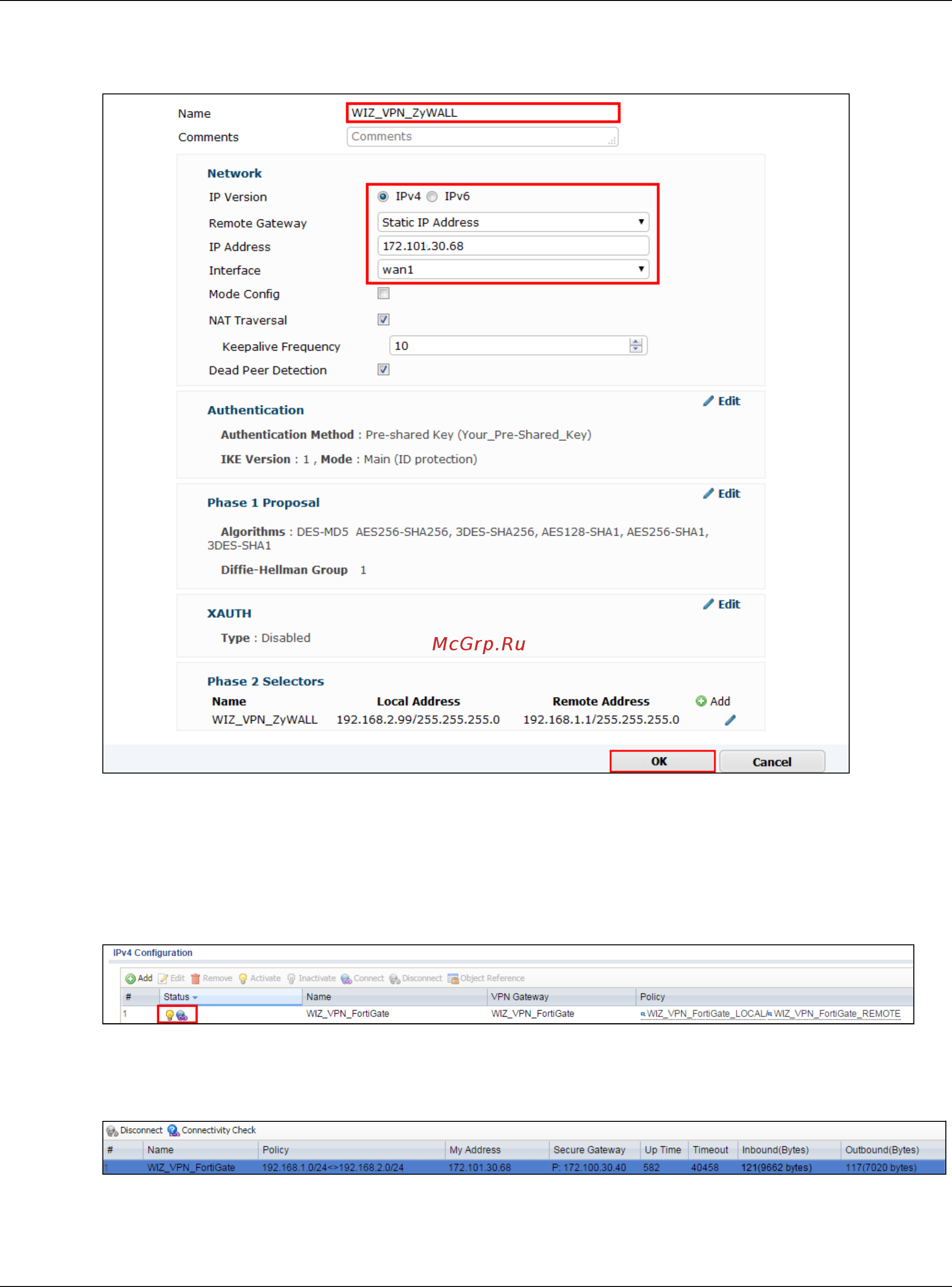 Zyxel ZyWALL 310 [132/327] Test the ipsec vpn tunnel