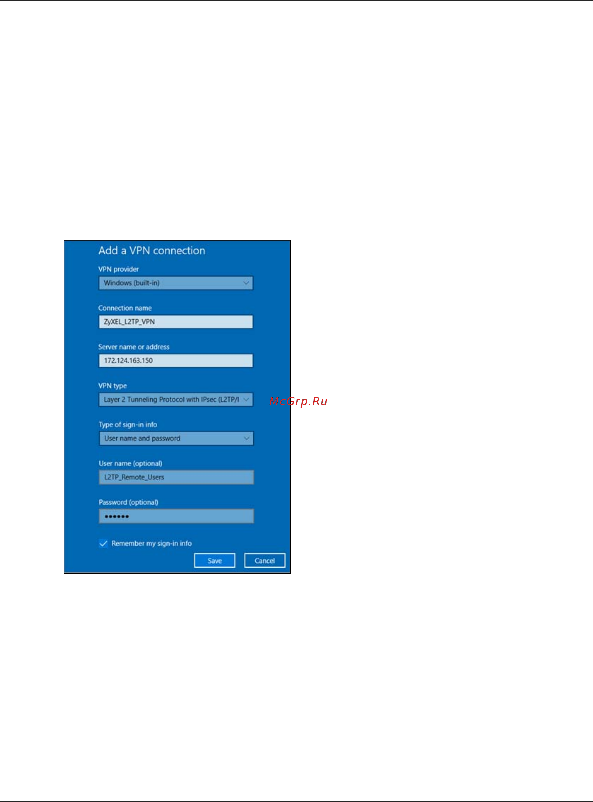 Zyxel USG 40W [252/327] Set up the l2tp vpn tunnel on the windows 10