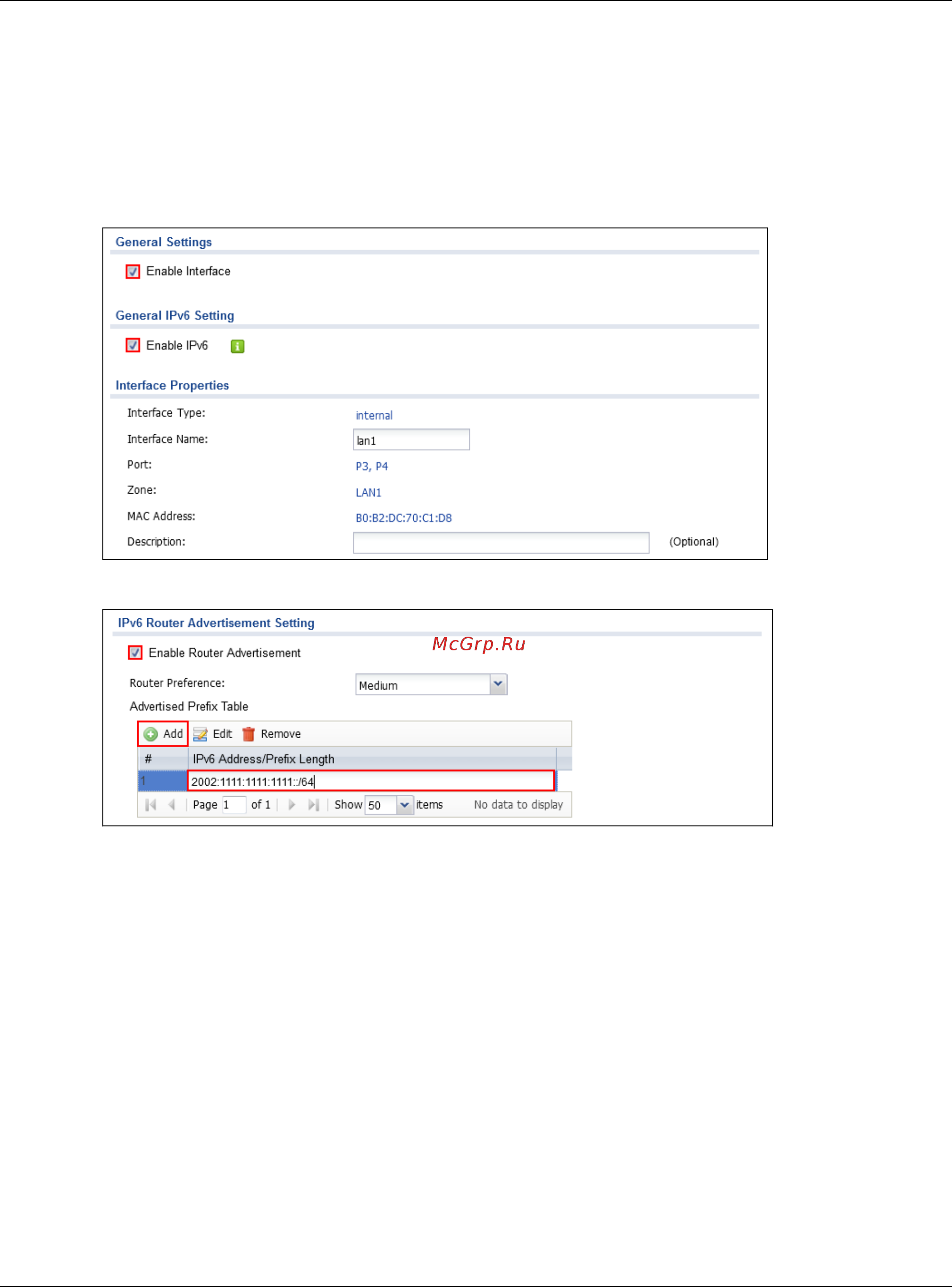 Zyxel USG 60 [289/327] Set up the lan ipv6 interface on the zywall usg