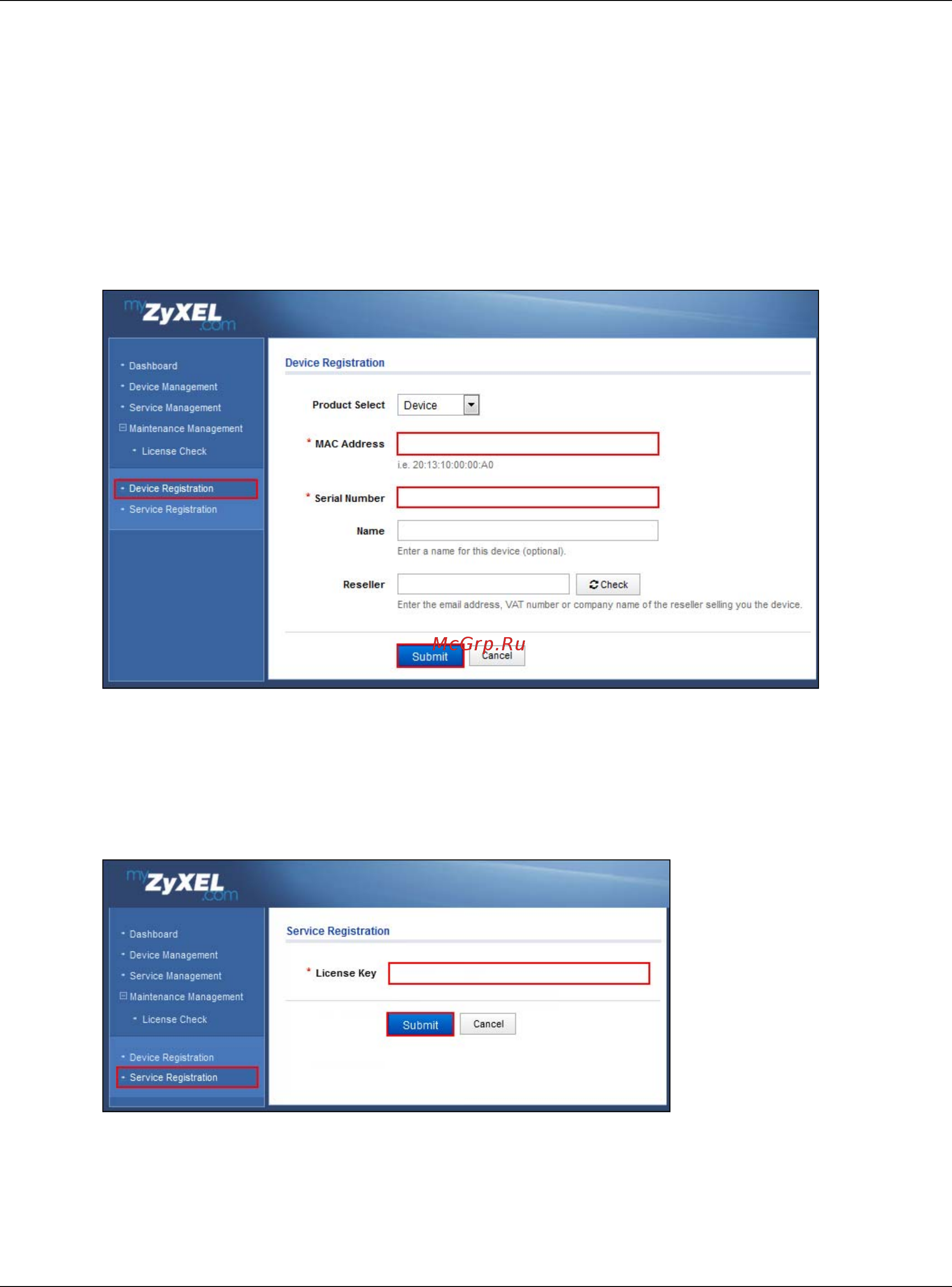 Zyxel USG 1900 [52/327] Device registration