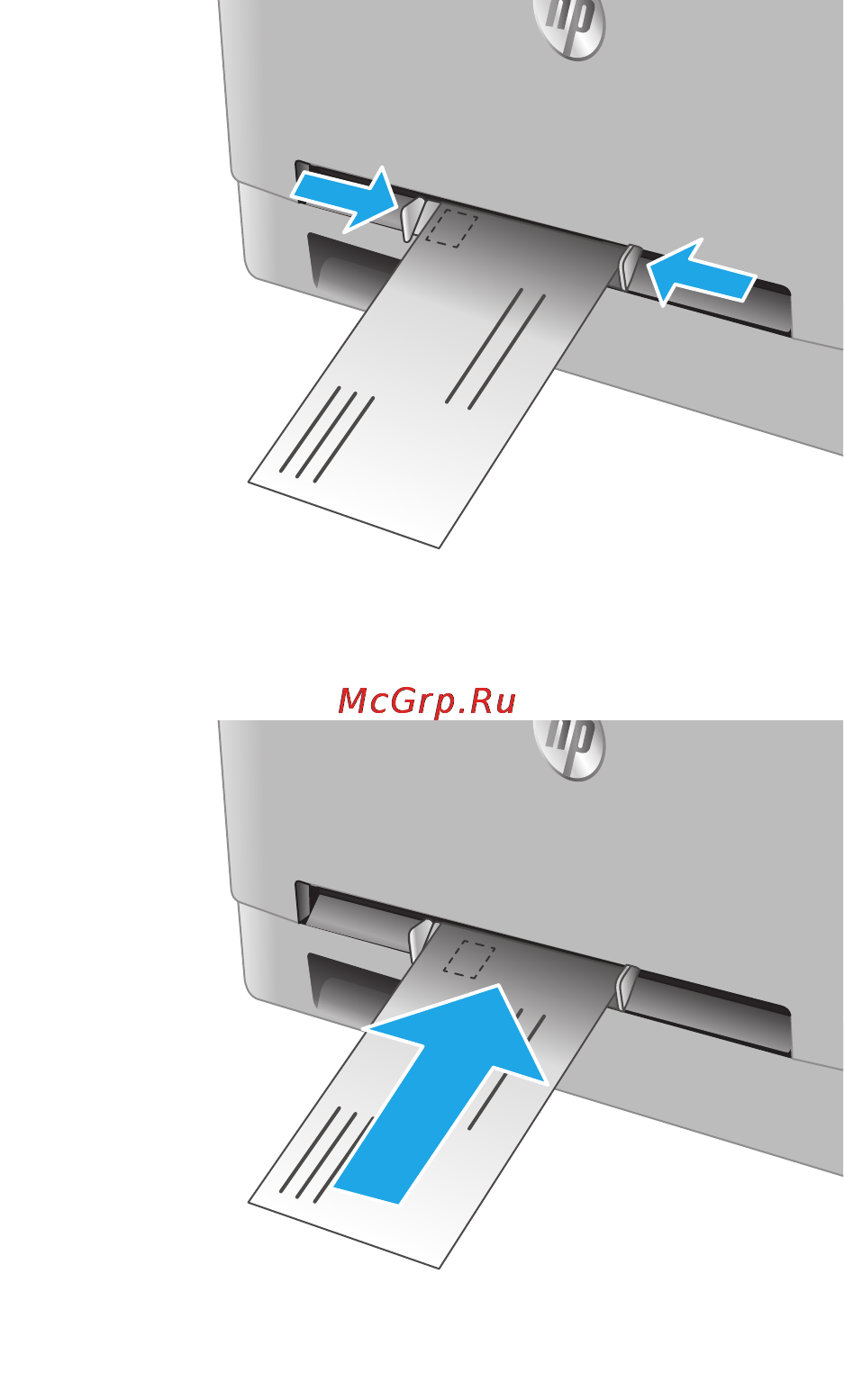 HP laserjet pro 200 color m252dw [28/116] Ориентация бумаги в лотке 1