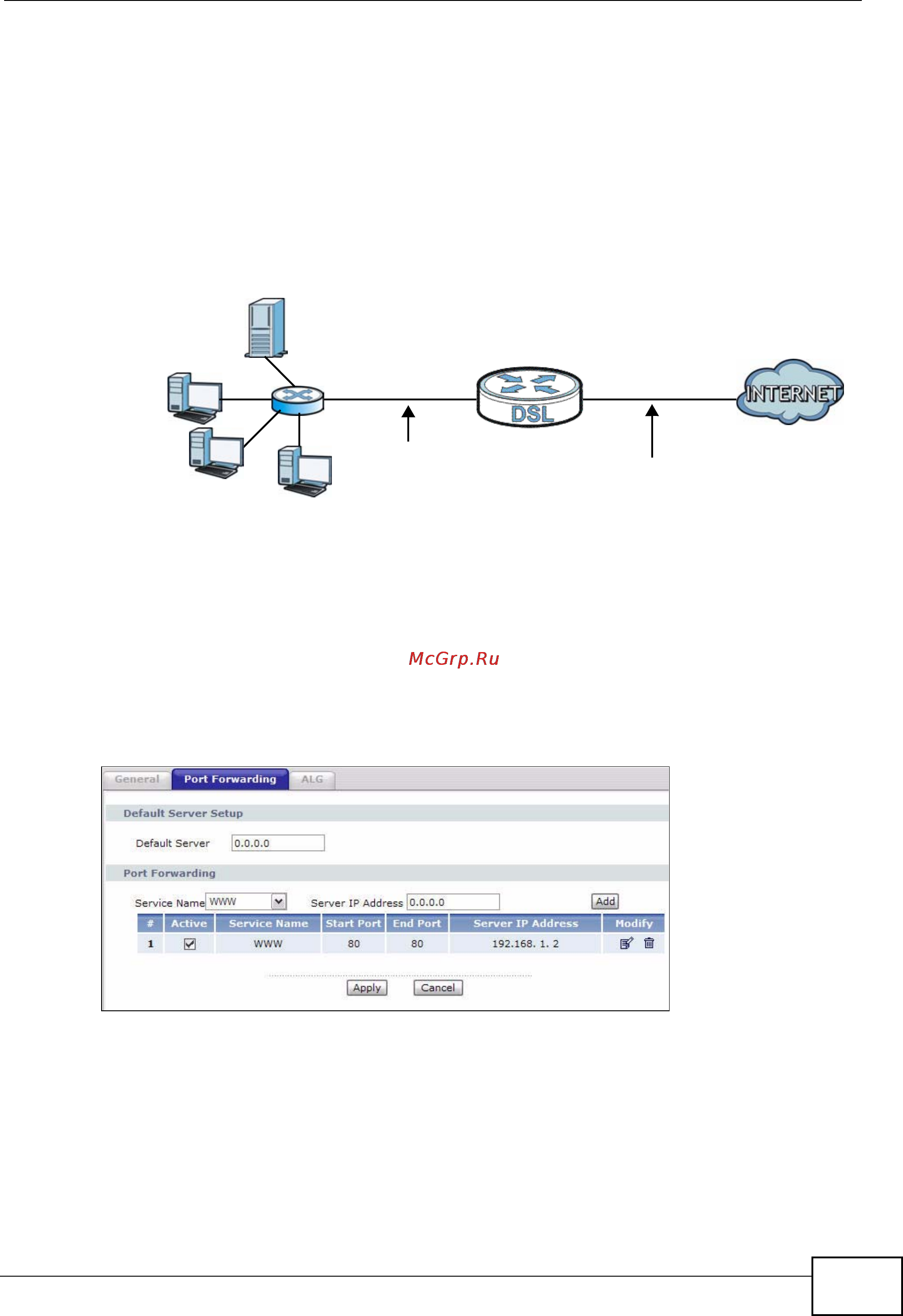 Zyxel P-792H v2 [105/472] Configuring the port forwarding screen