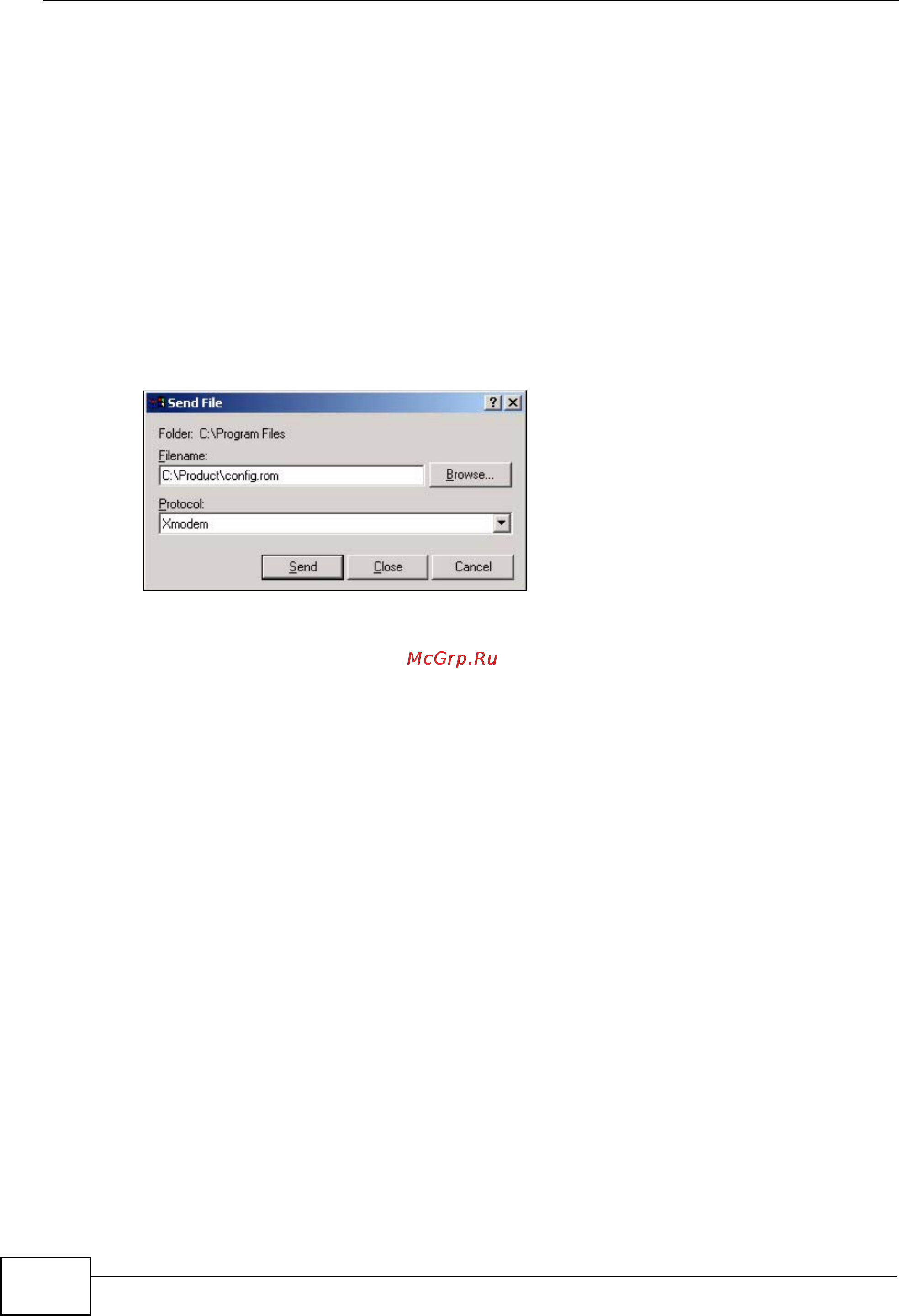 Zyxel P-792H v2 [384/472] Figure 216 example xmodem upload