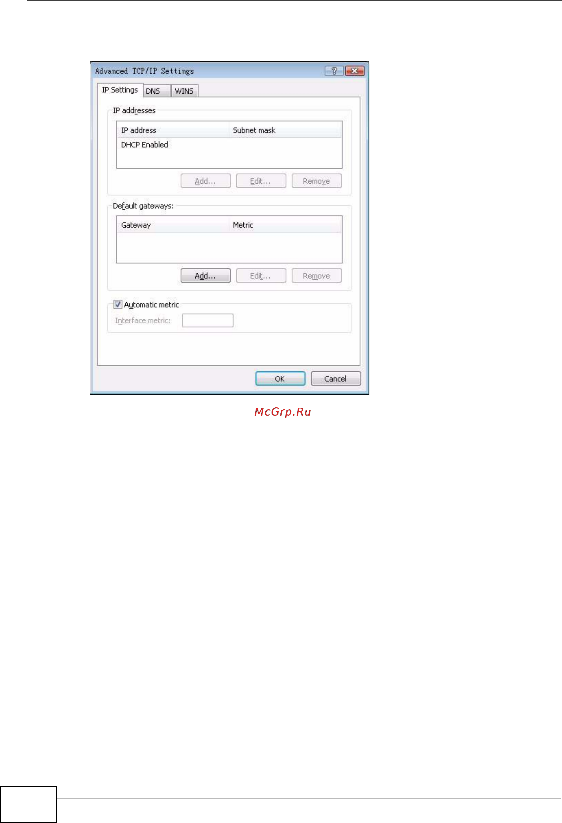 Zyxel P-792H v2 [424/472] Figure 245 windows vista advanced tcp ip properties