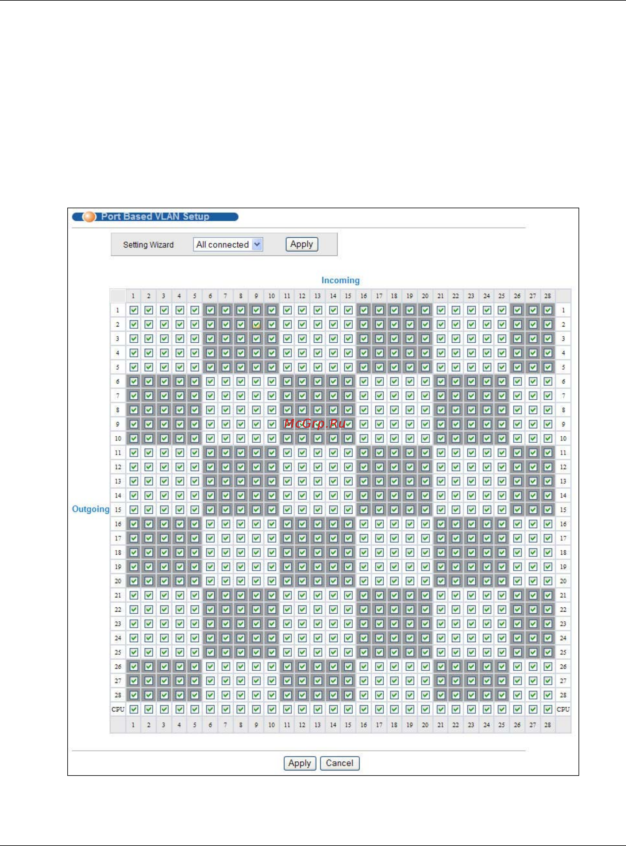 Zyxel MGS3520-28F [102/338] Configure a port based vlan