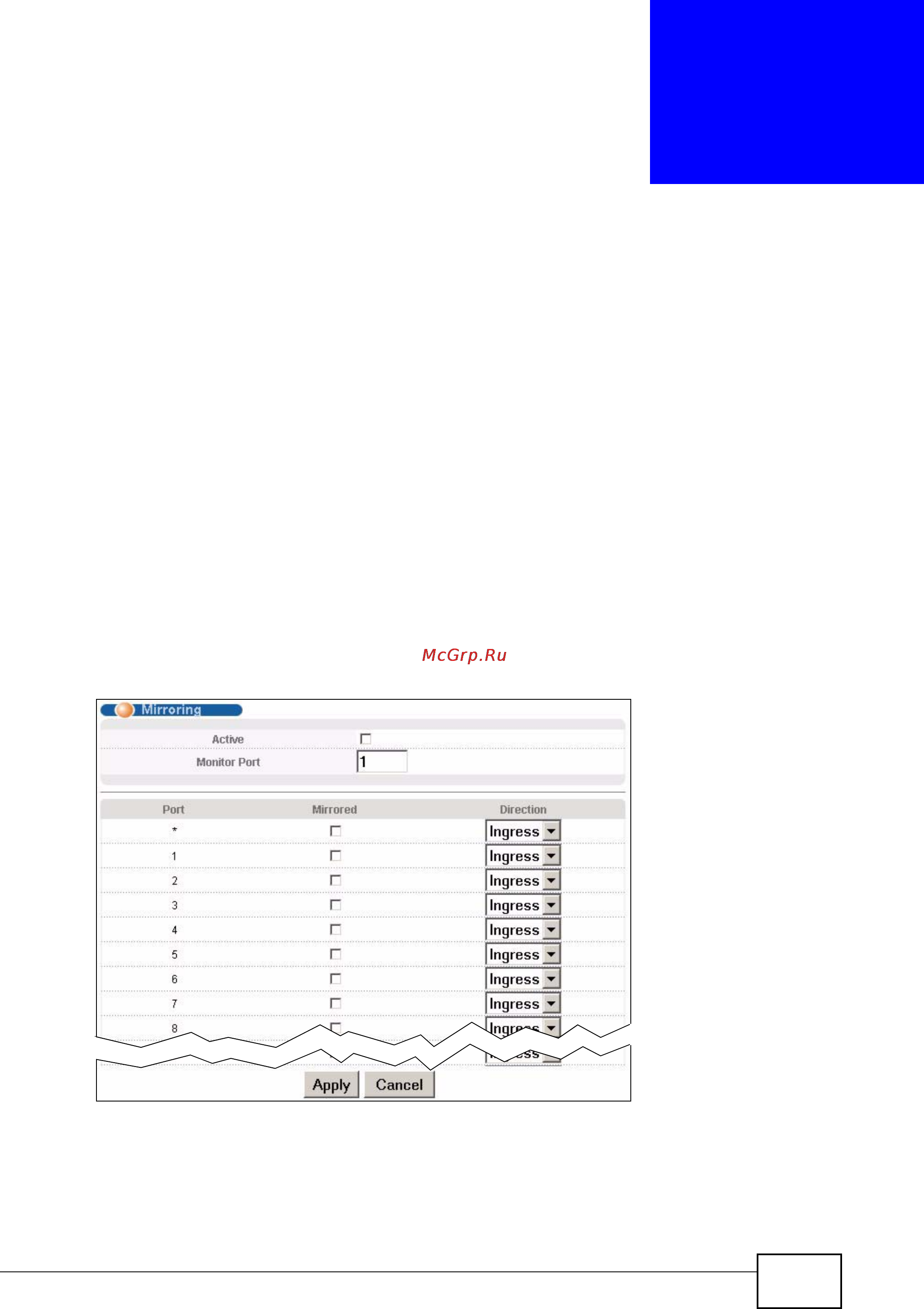Zyxel XGS-4728F [175/491] Port mirroring setup