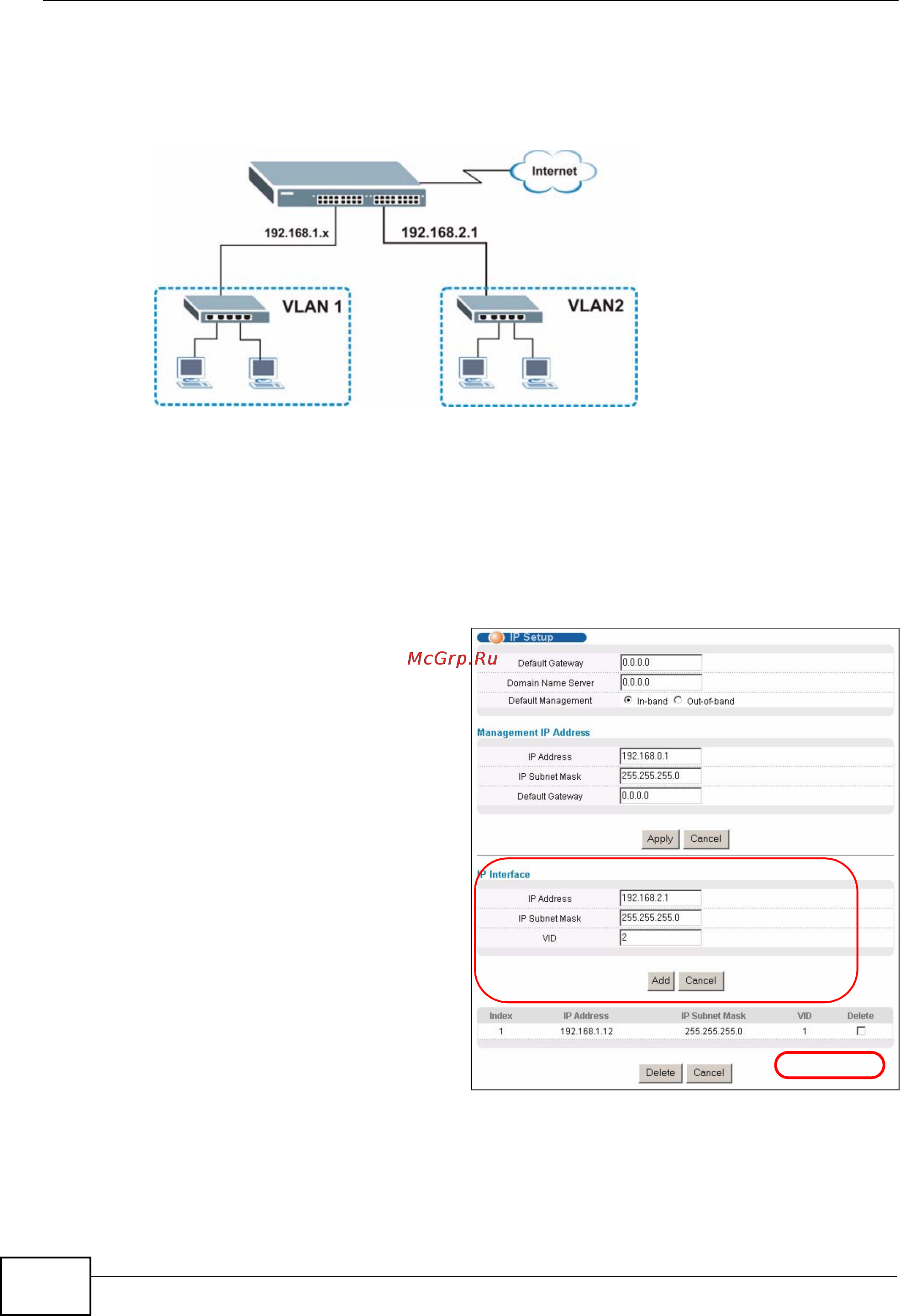 Zyxel XGS-4728F [58/491] Figure 24 initial setup network example ip interface