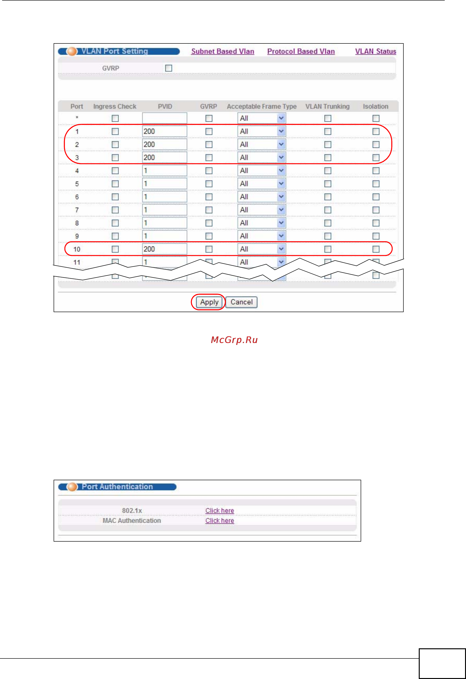 Zyxel XGS-4728F [83/491] Enabling ieee 802 x port authentication