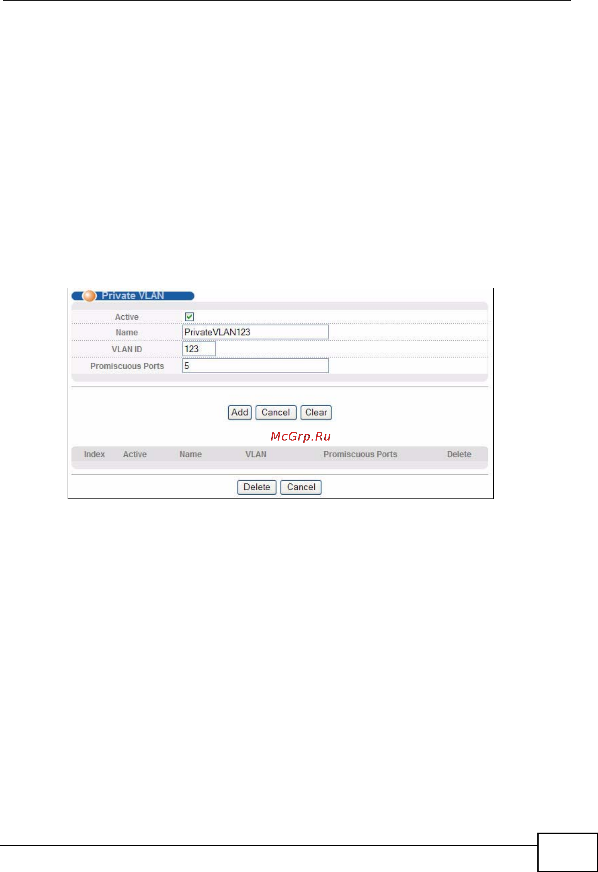 Zyxel XGS-4728F [89/491] Creating a private vlan rule
