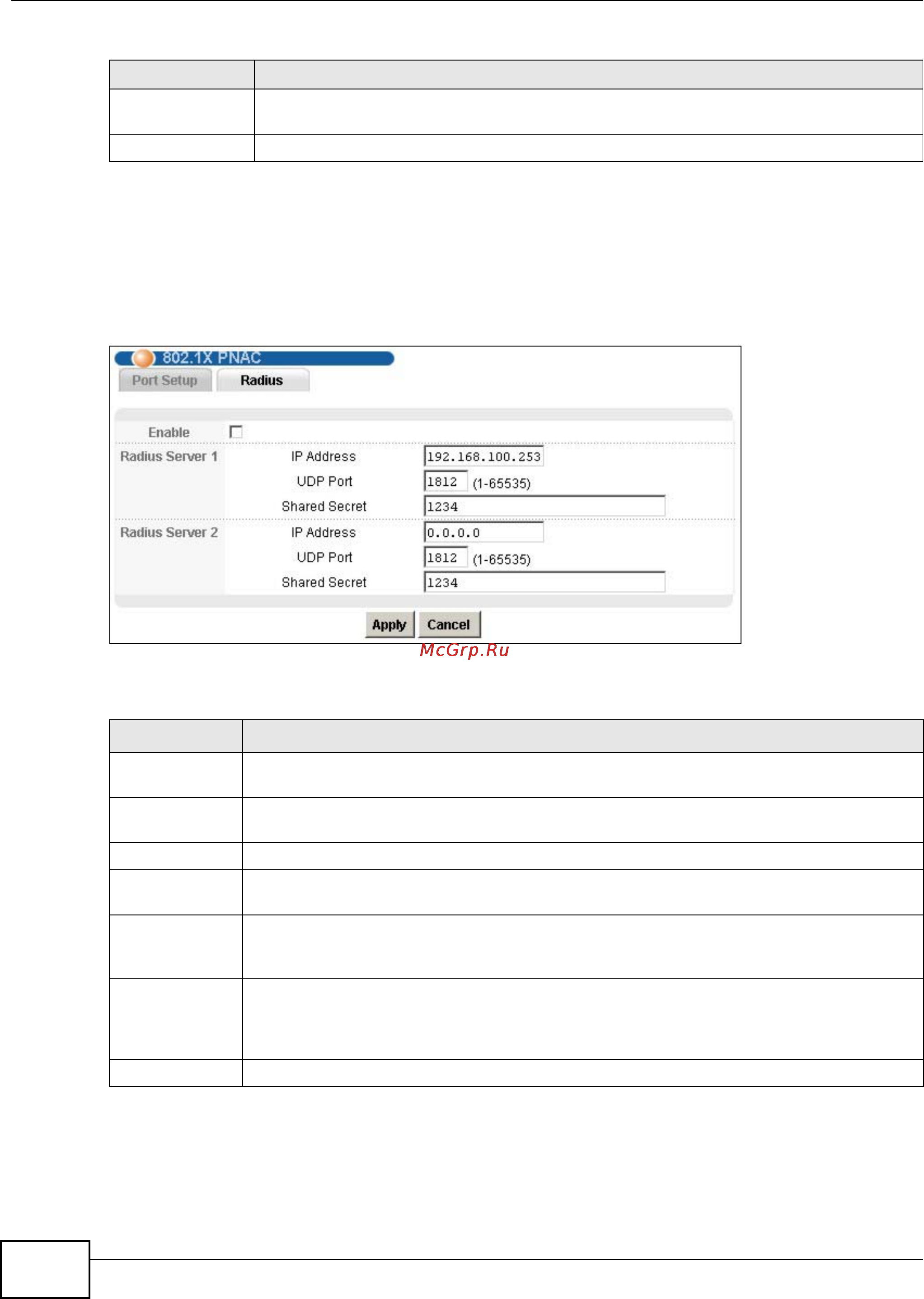 Zyxel IES-5112 [112/1156] Radius screen