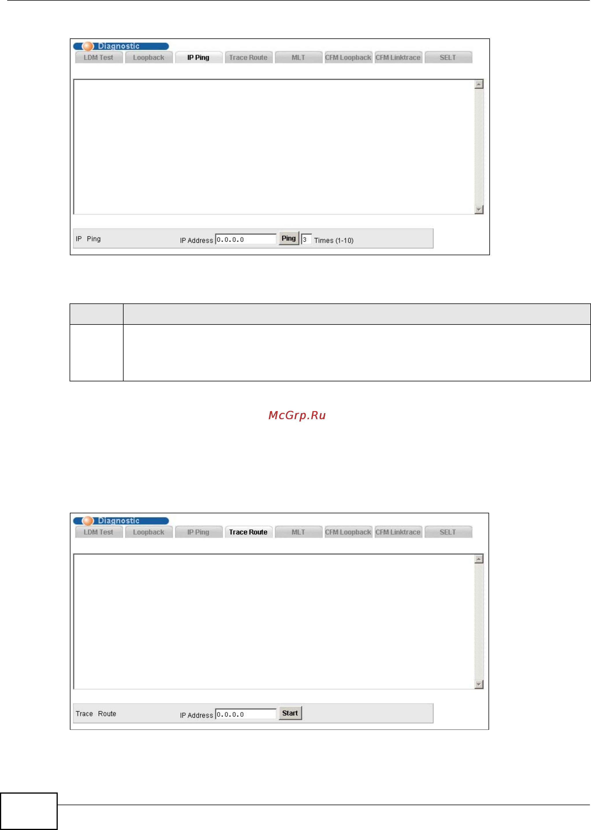 Zyxel IES-5106 [172/1156] Trace route screen