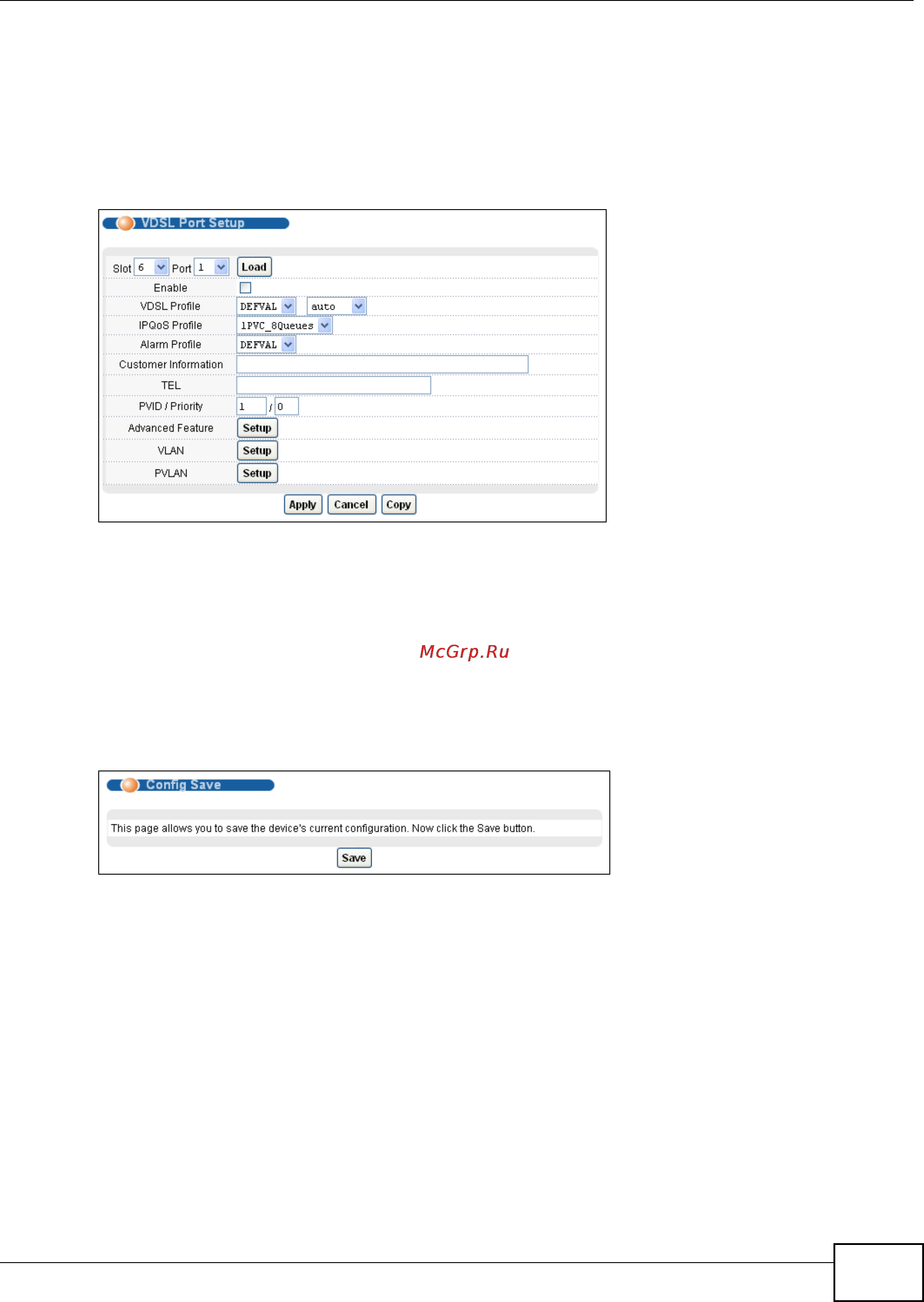 Zyxel IES-5106 [391/1156] Adsl mode 3 pvcs for triple play using spq example