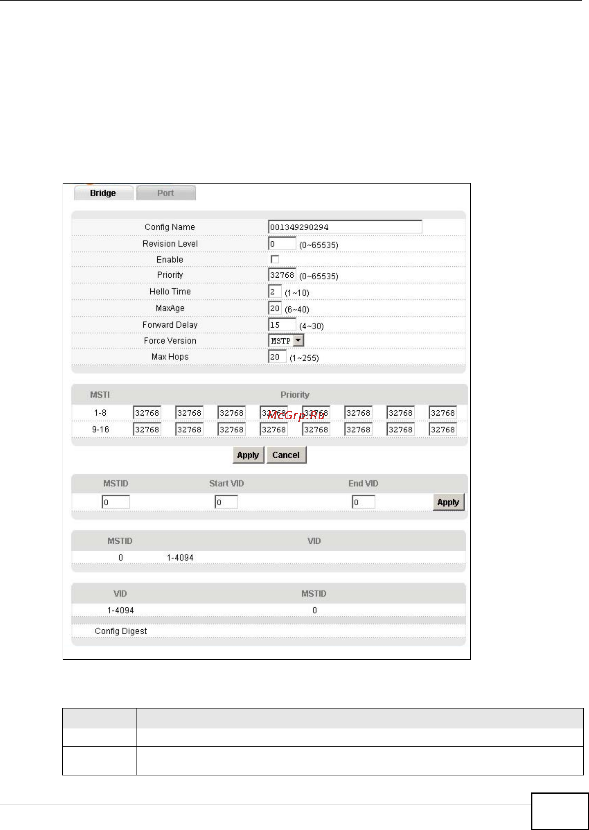 Zyxel IES-5106 [529/1156] Mstp setup