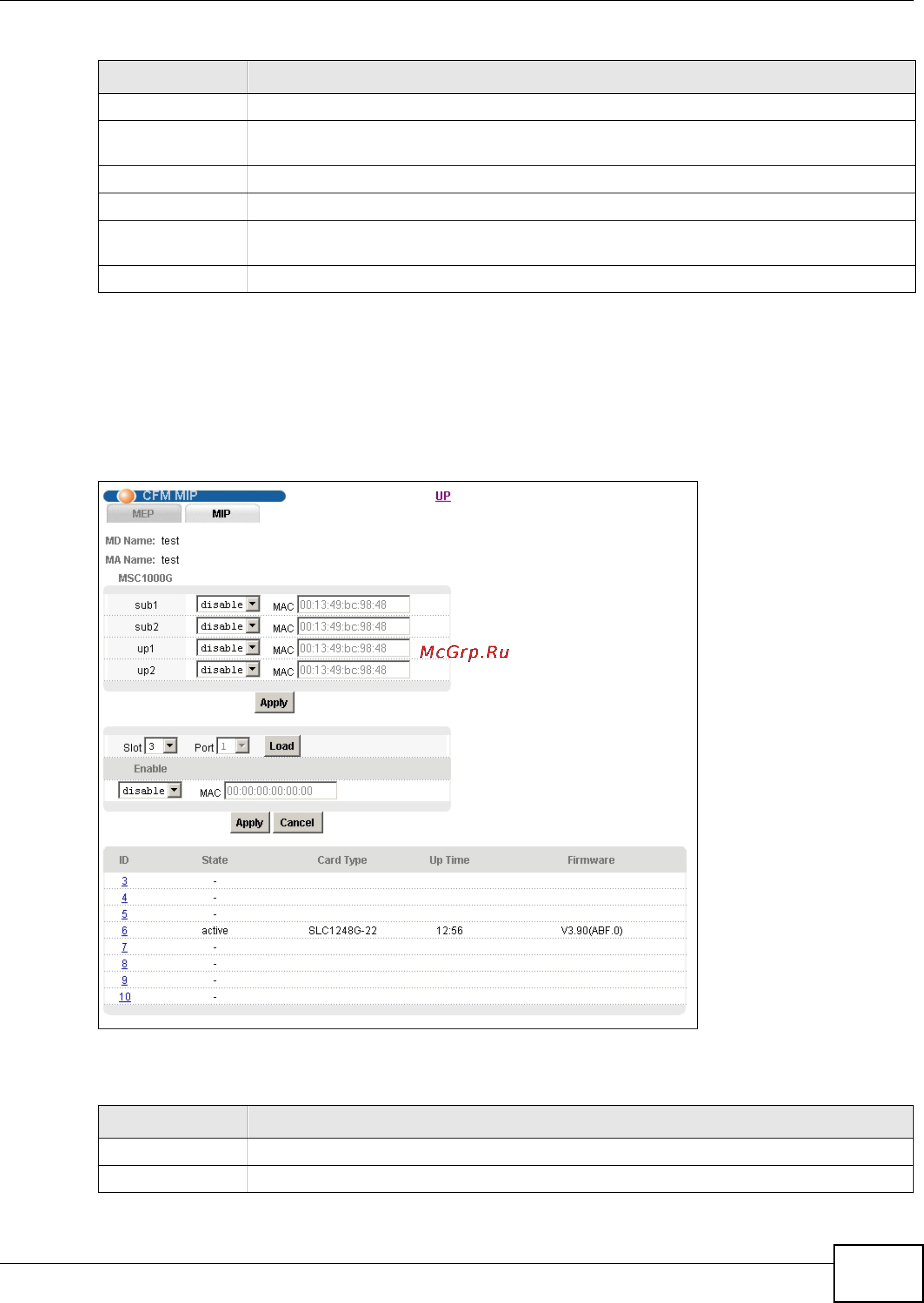 Zyxel IES-5112 [545/1156] Cfm endpoint screen mip