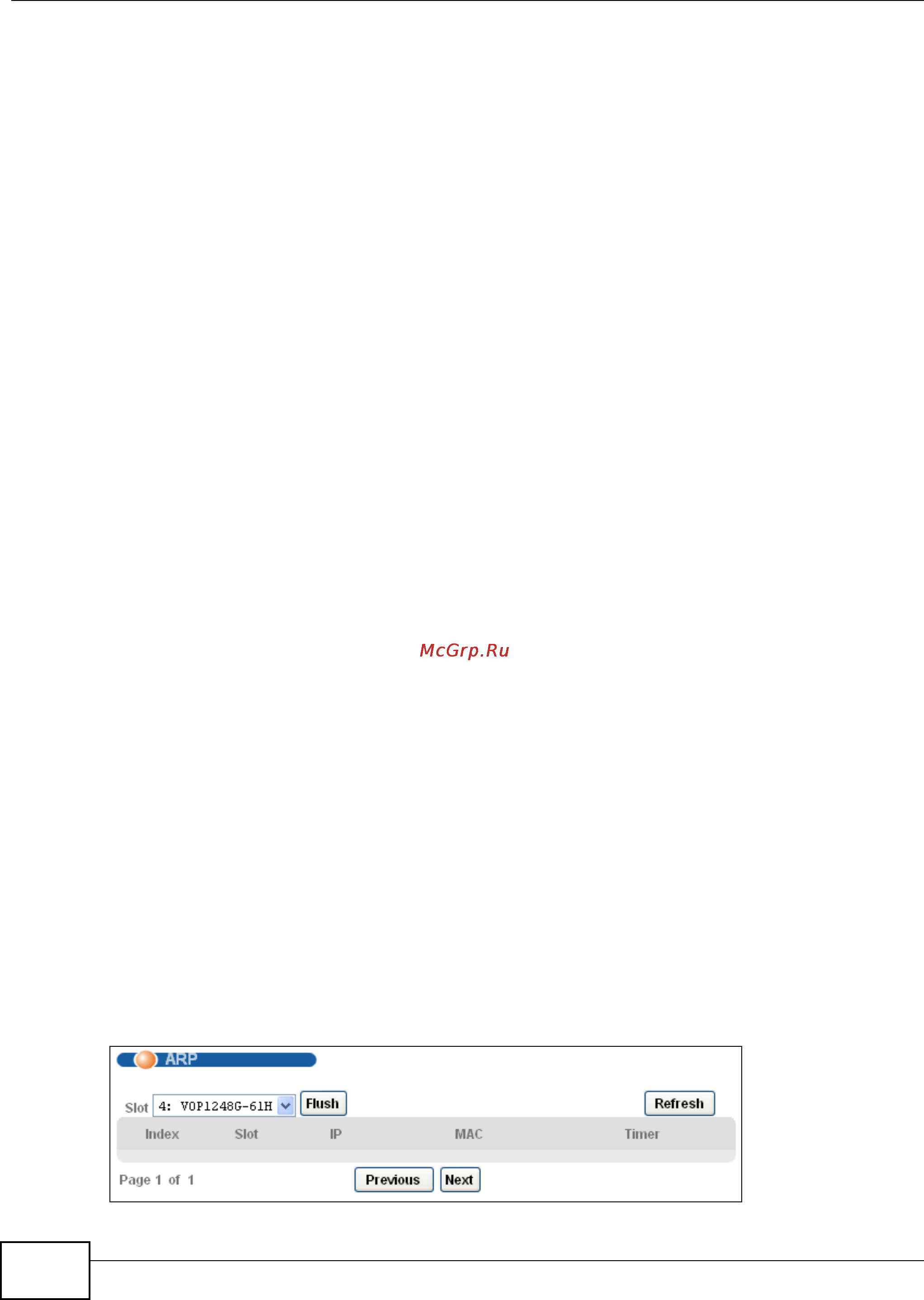 Zyxel IES-5106 [618/1156] The voip arp screen