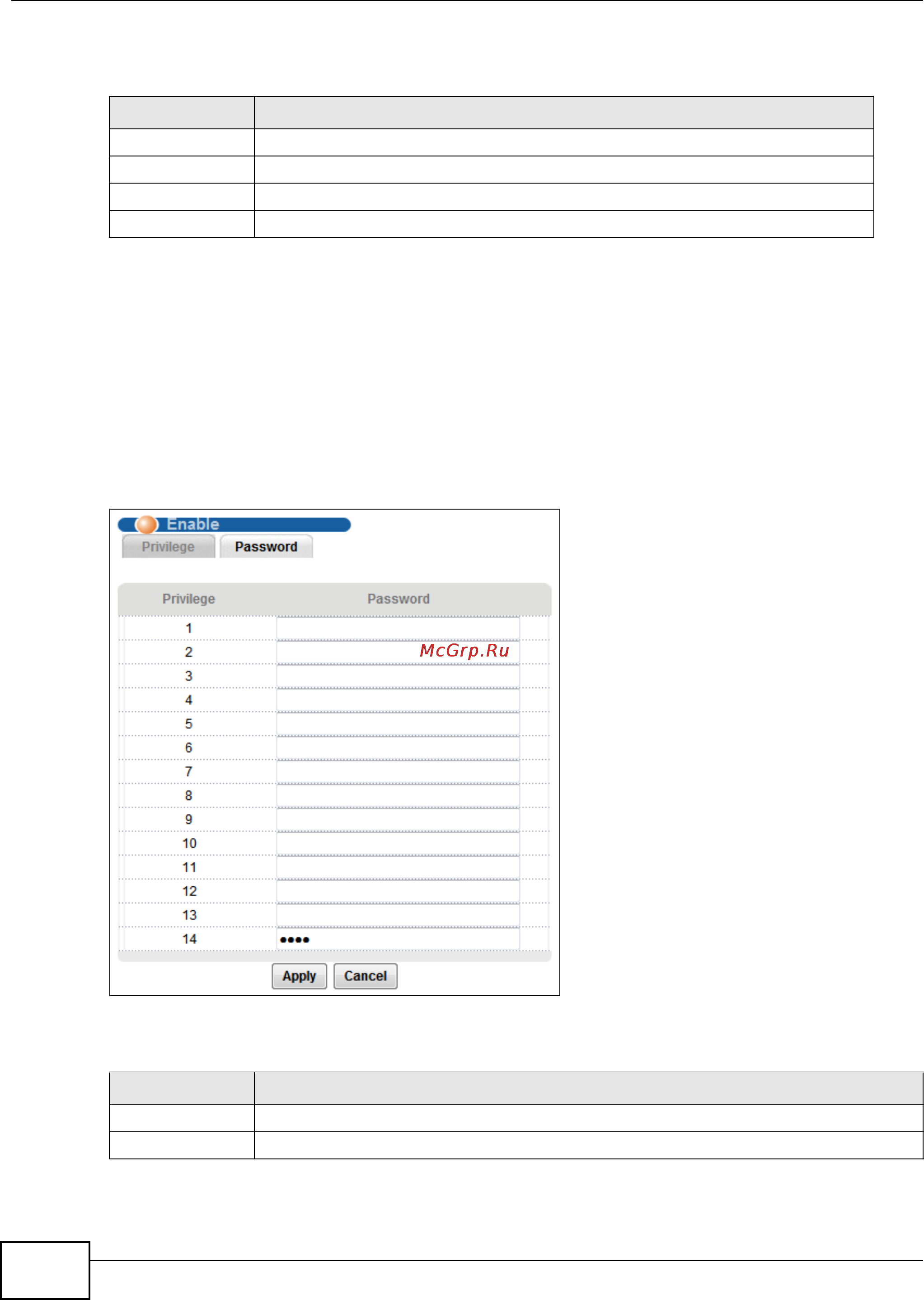Zyxel IES-5106 [76/1156] Enable password screen