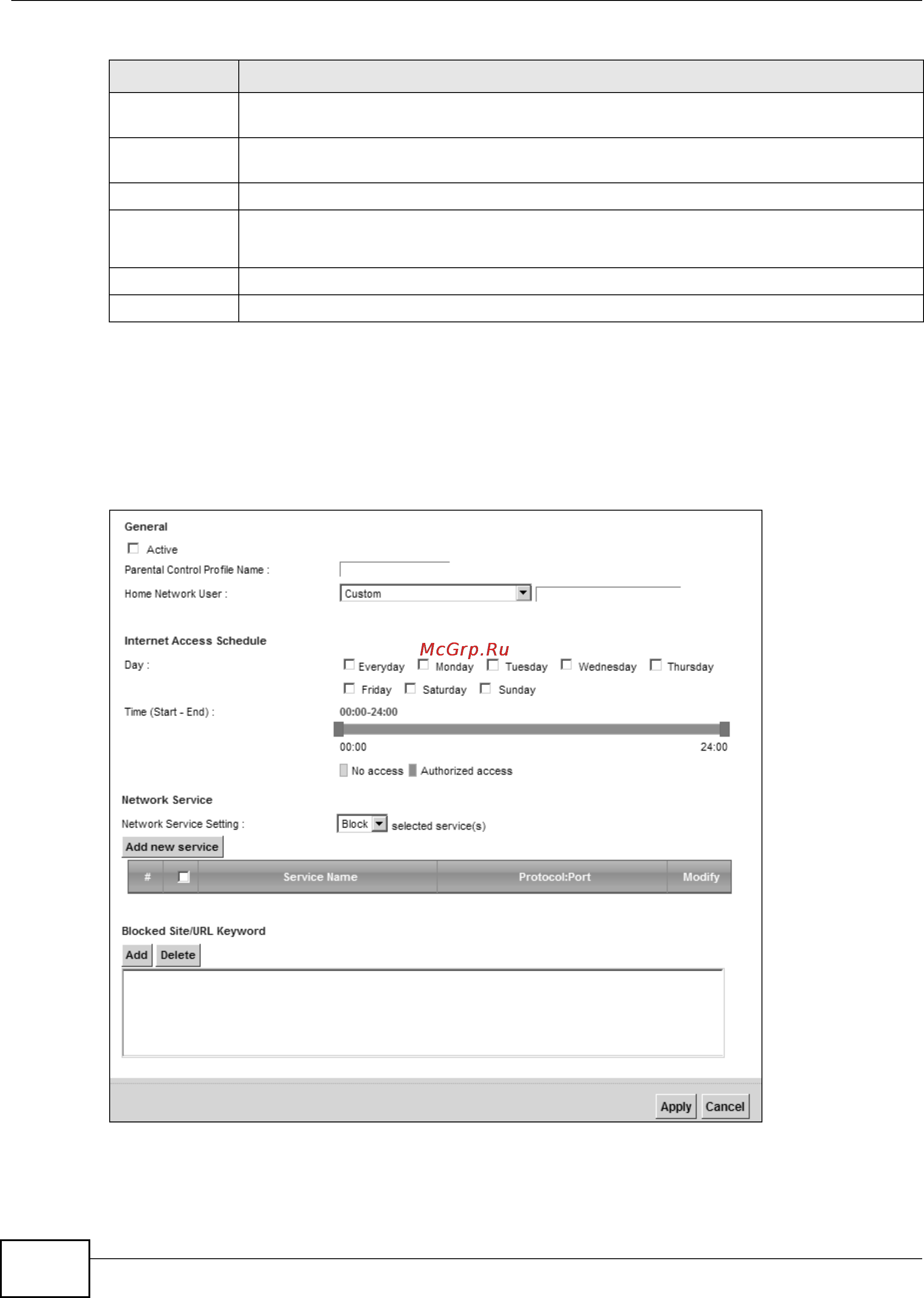 Zyxel VMG1312-B10B [228/394] Add edit a parental control rule