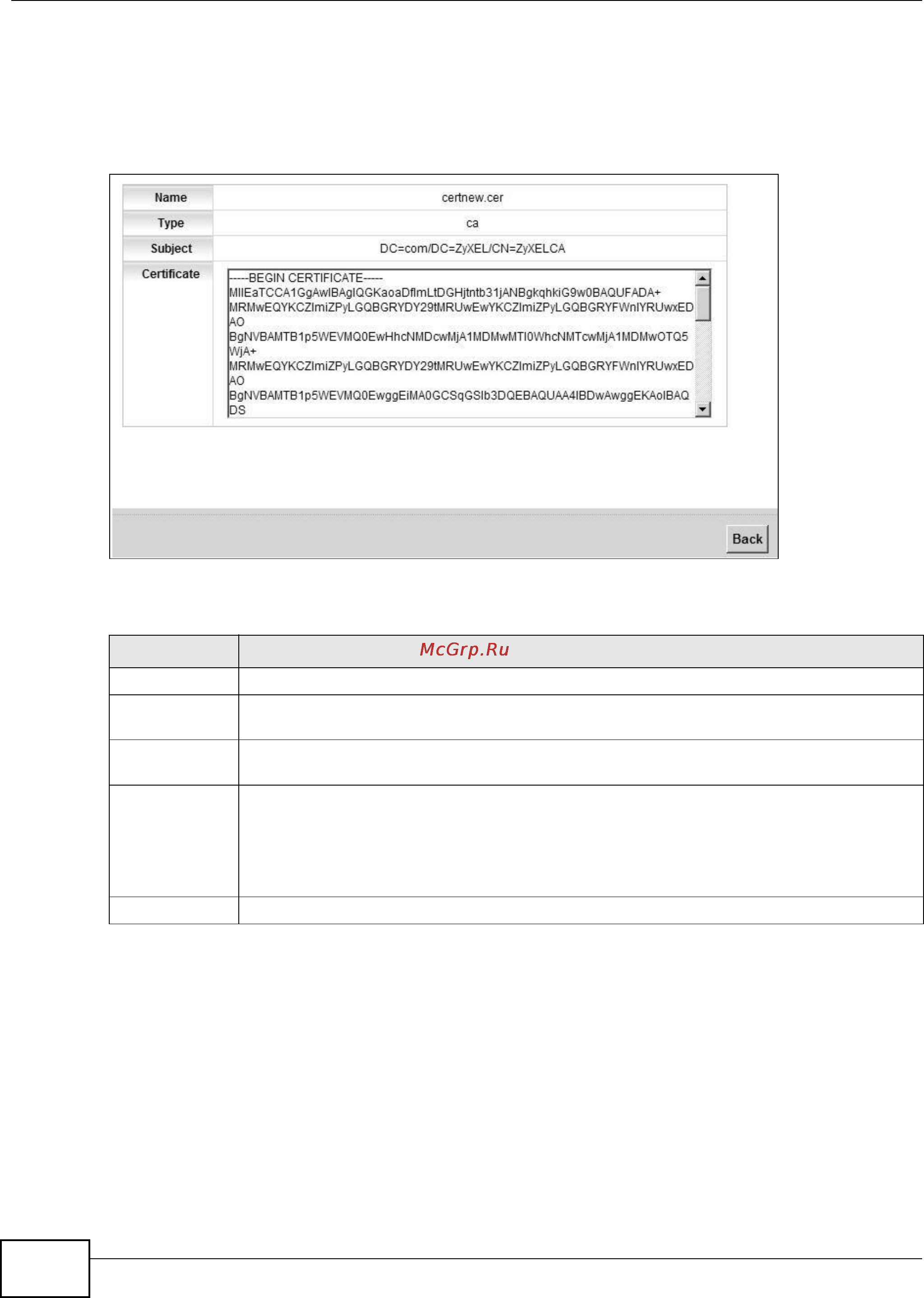 Zyxel VMG1312-B10B [238/394] View trusted ca certificate
