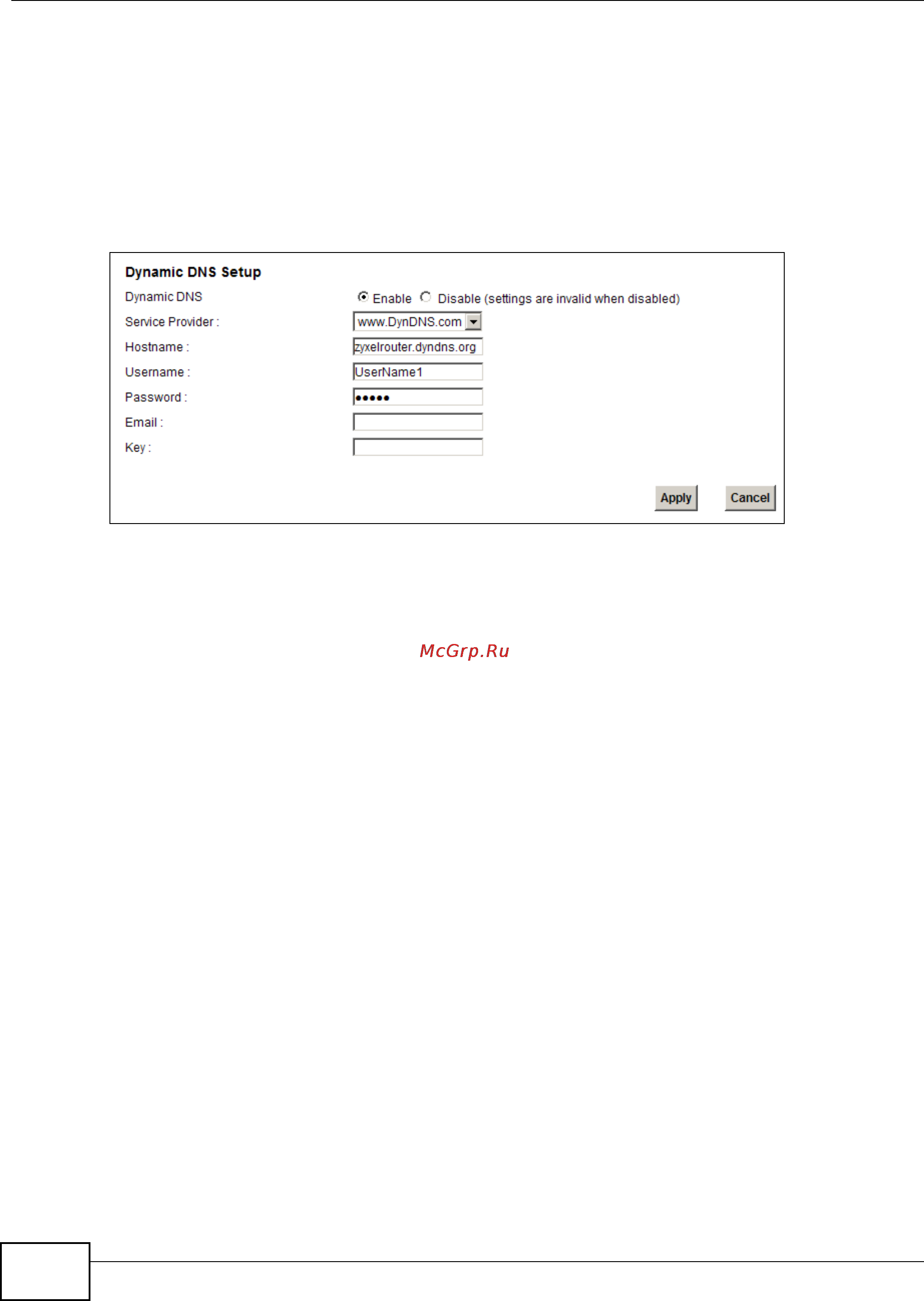 Zyxel VMG1312-B10B [54/394] Configuring ddns on your device