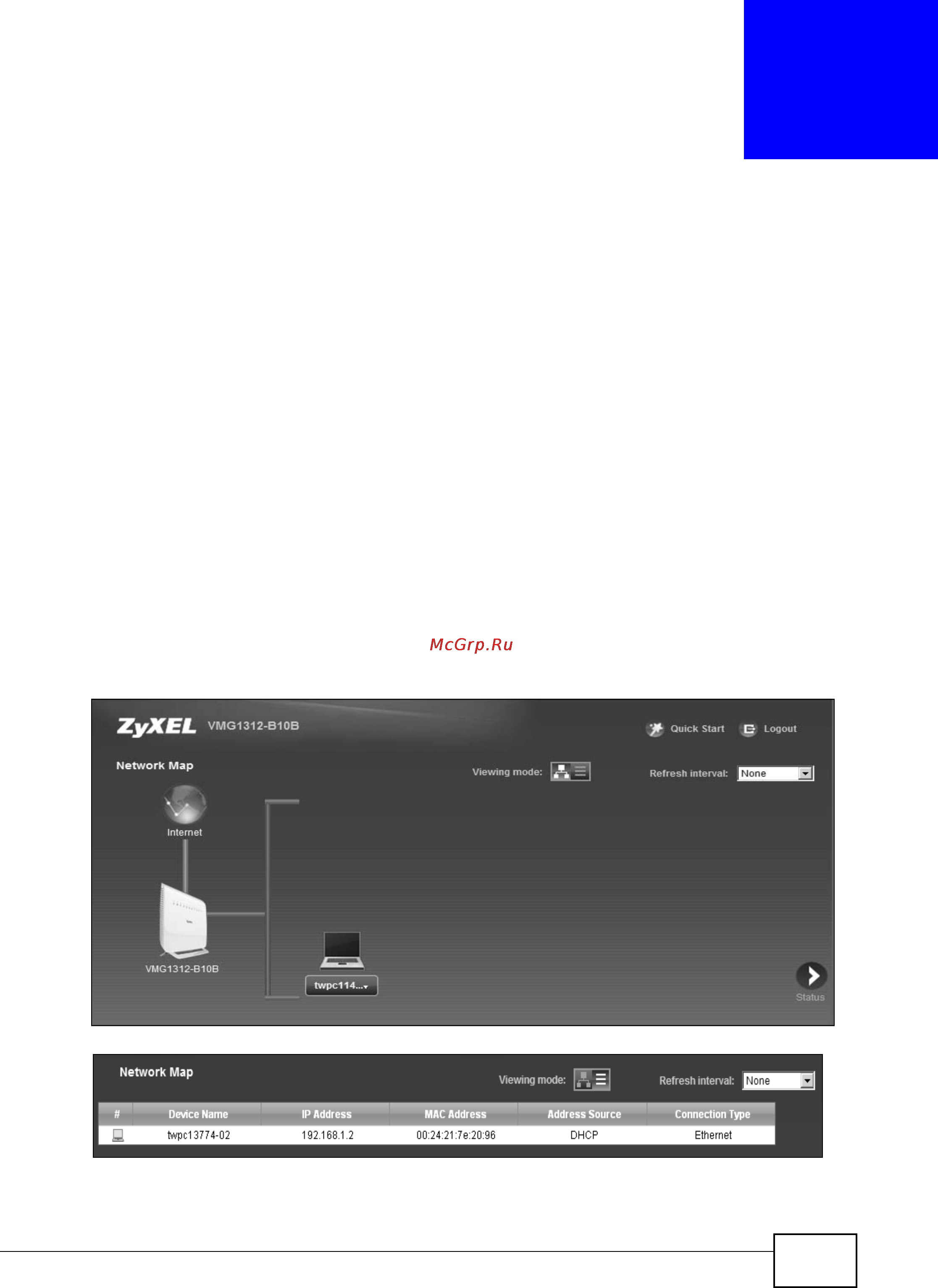 Zyxel VMG1312-B10B [71/394] Network map and status screens