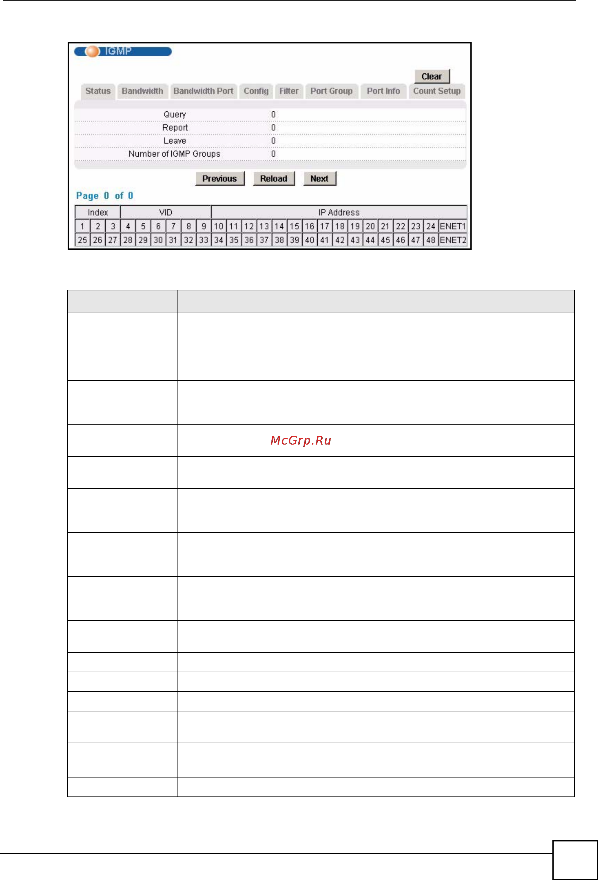 Zyxel IES-1248 EE [177/544] The following table describes the labels in this screen