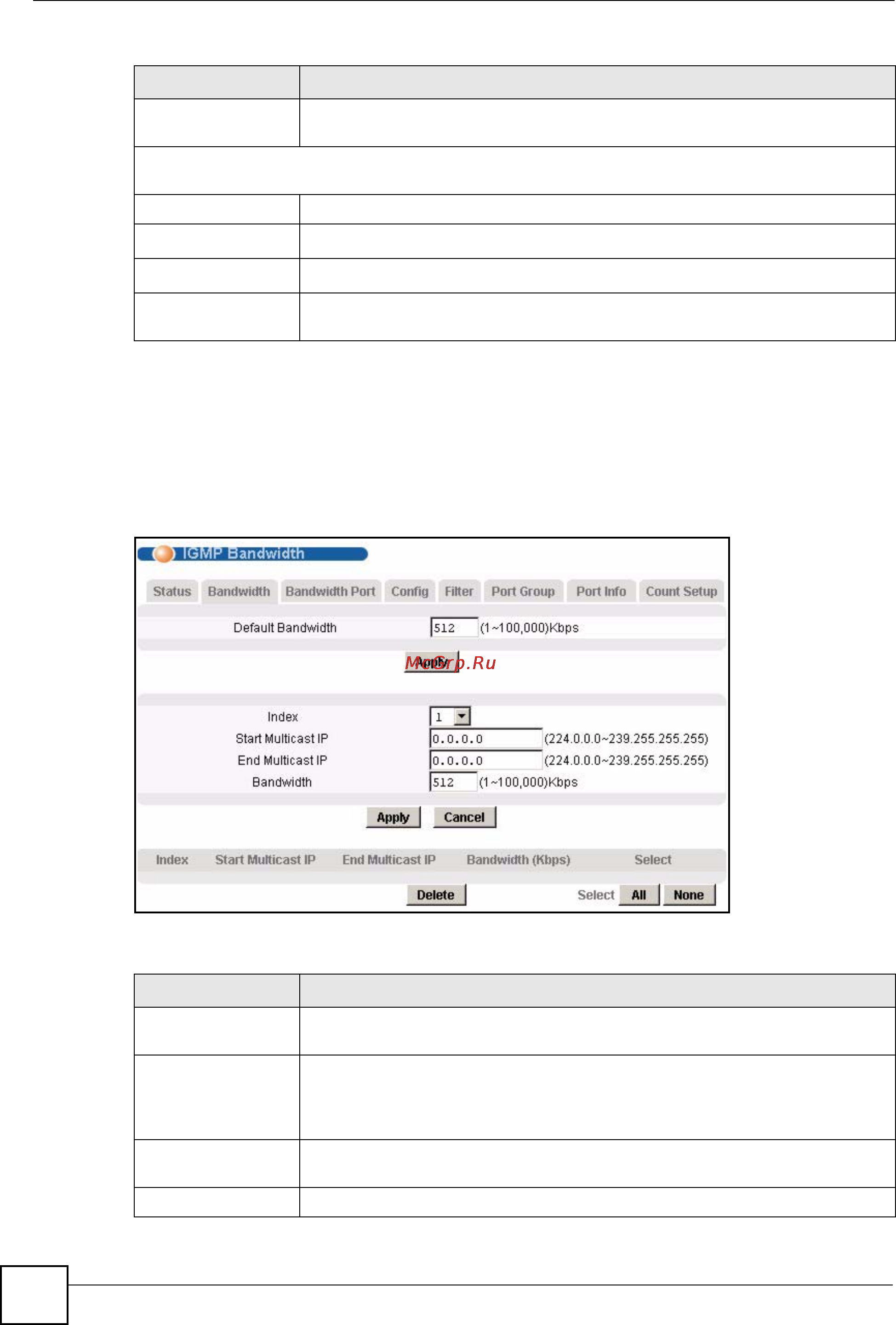 Zyxel IES-1248 EE [178/544] The following table describes the labels in this screen