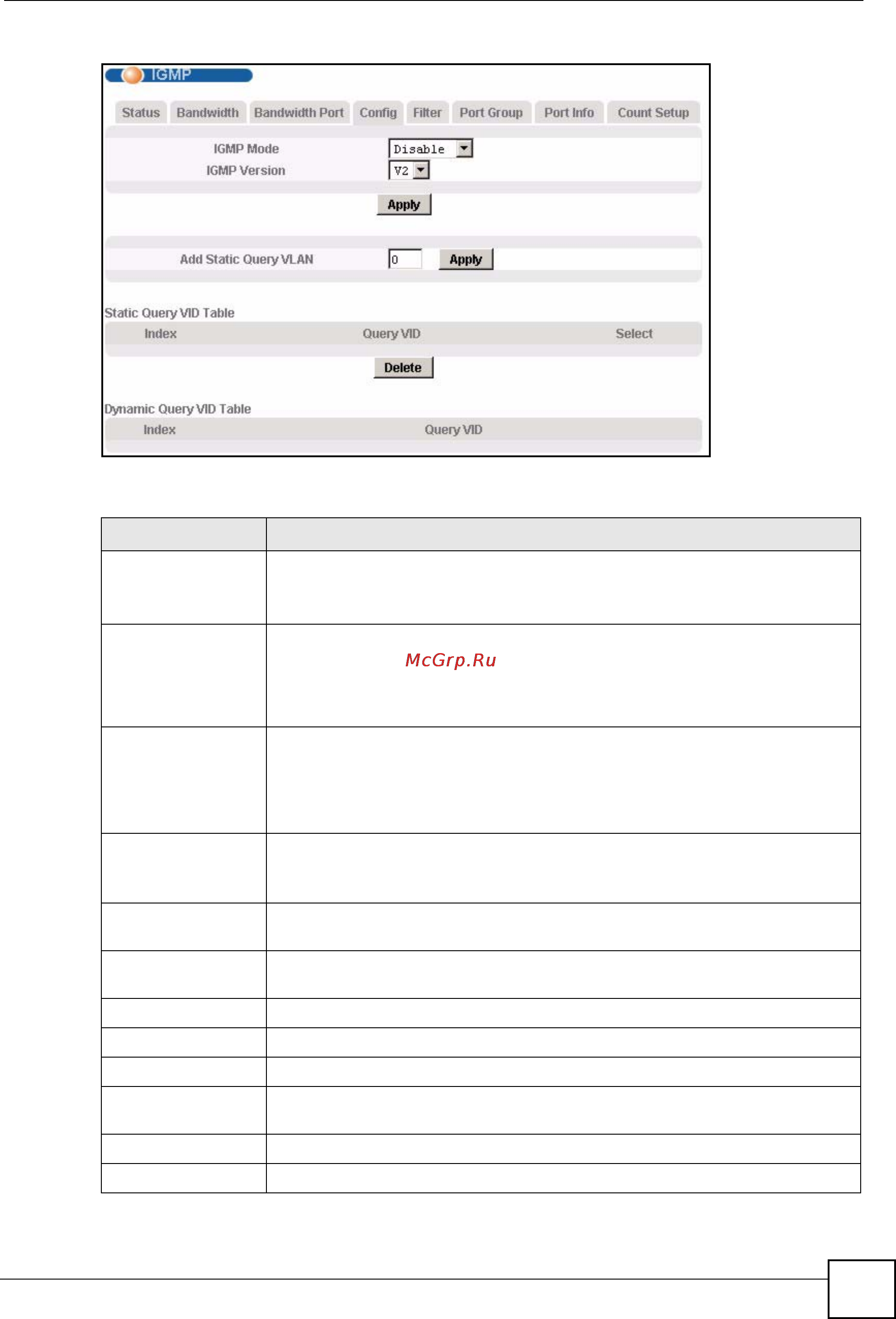 Zyxel IES-1248 EE [181/544] The following table describes the labels in this screen