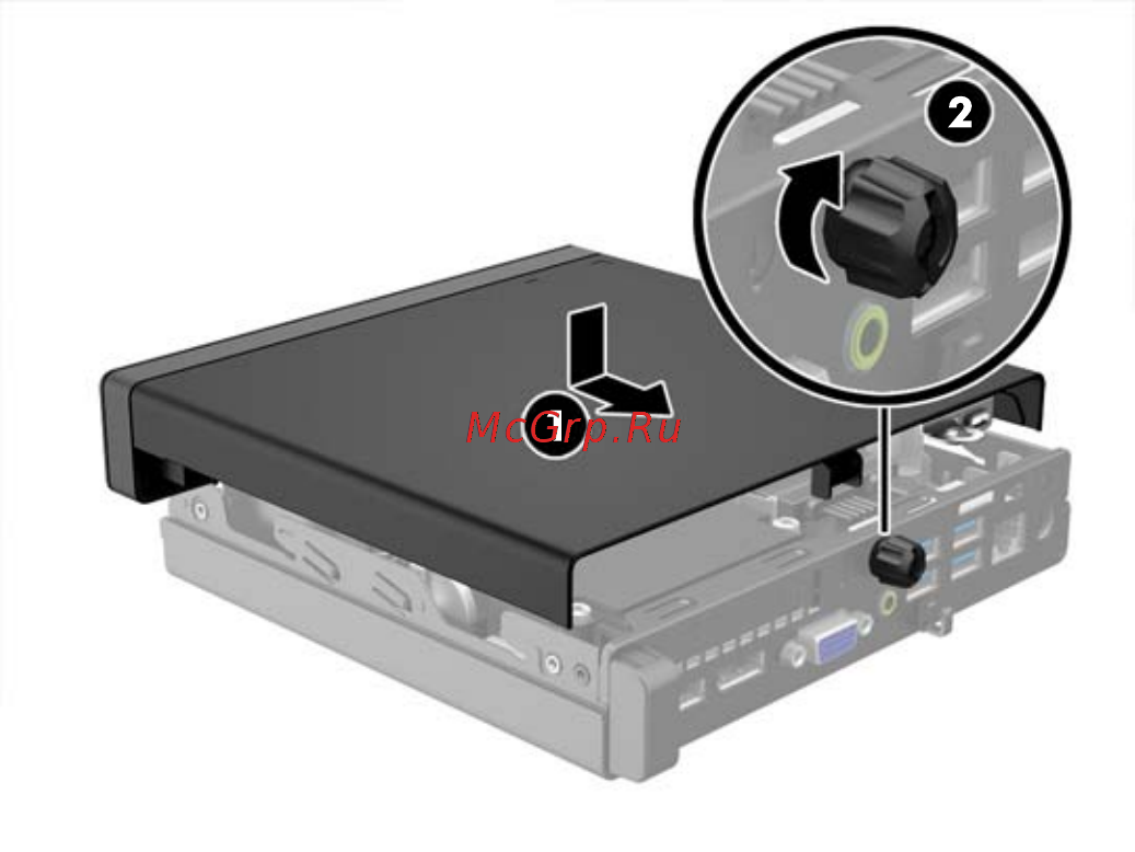 HP prodesk 400 mini pc, n9e88es [18/38] Замена защитной панели компьютера