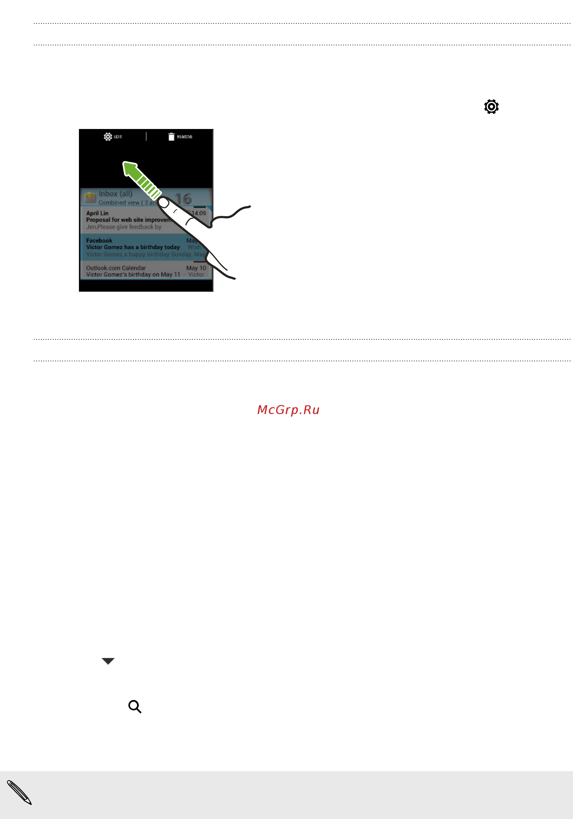 HTC Desire 320 Dark Gray [37/89] Changing the settings of a widget